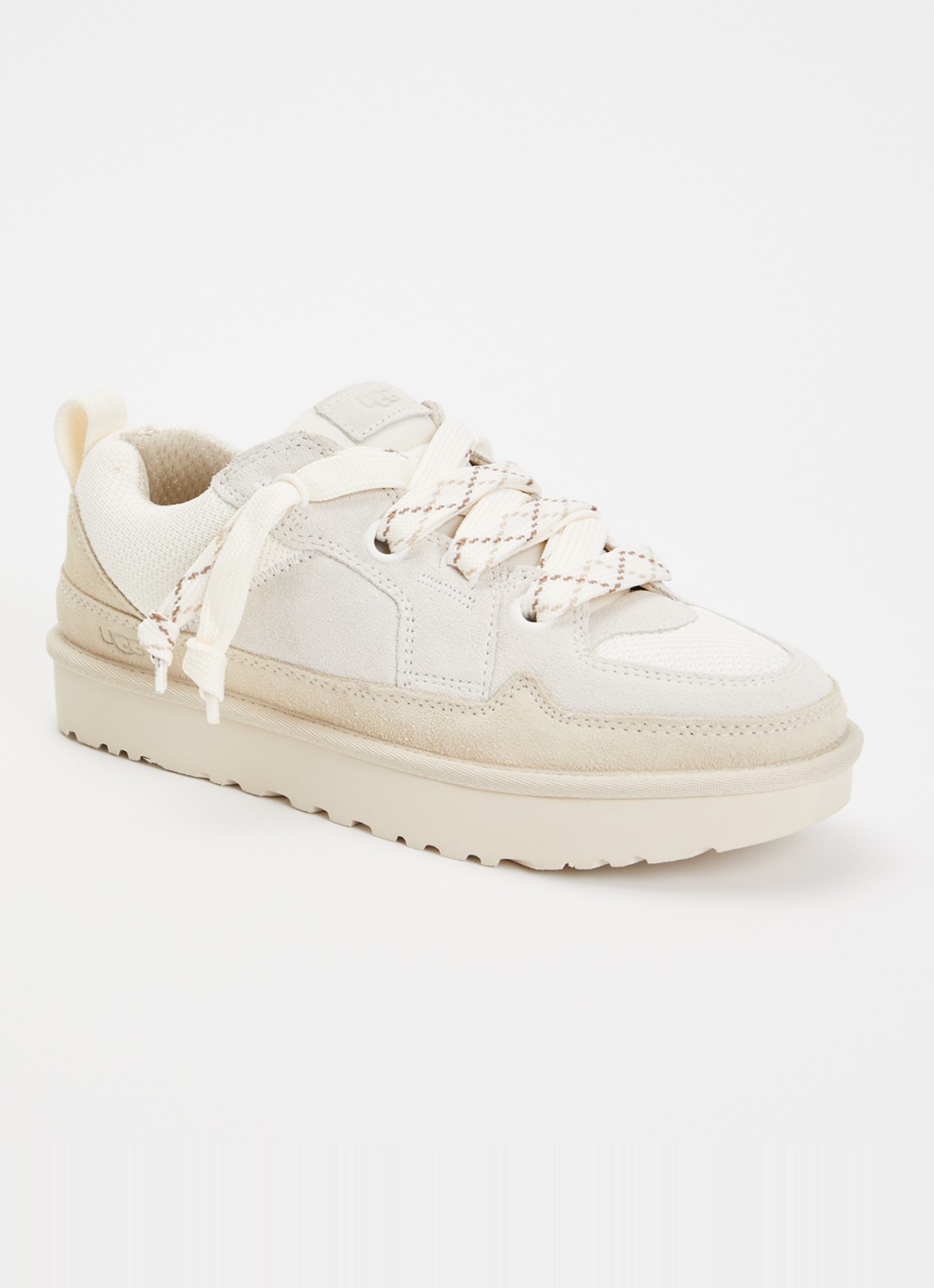 UGG Lo Lowmel sneaker van suède met mesh details - voorkant 5 beige