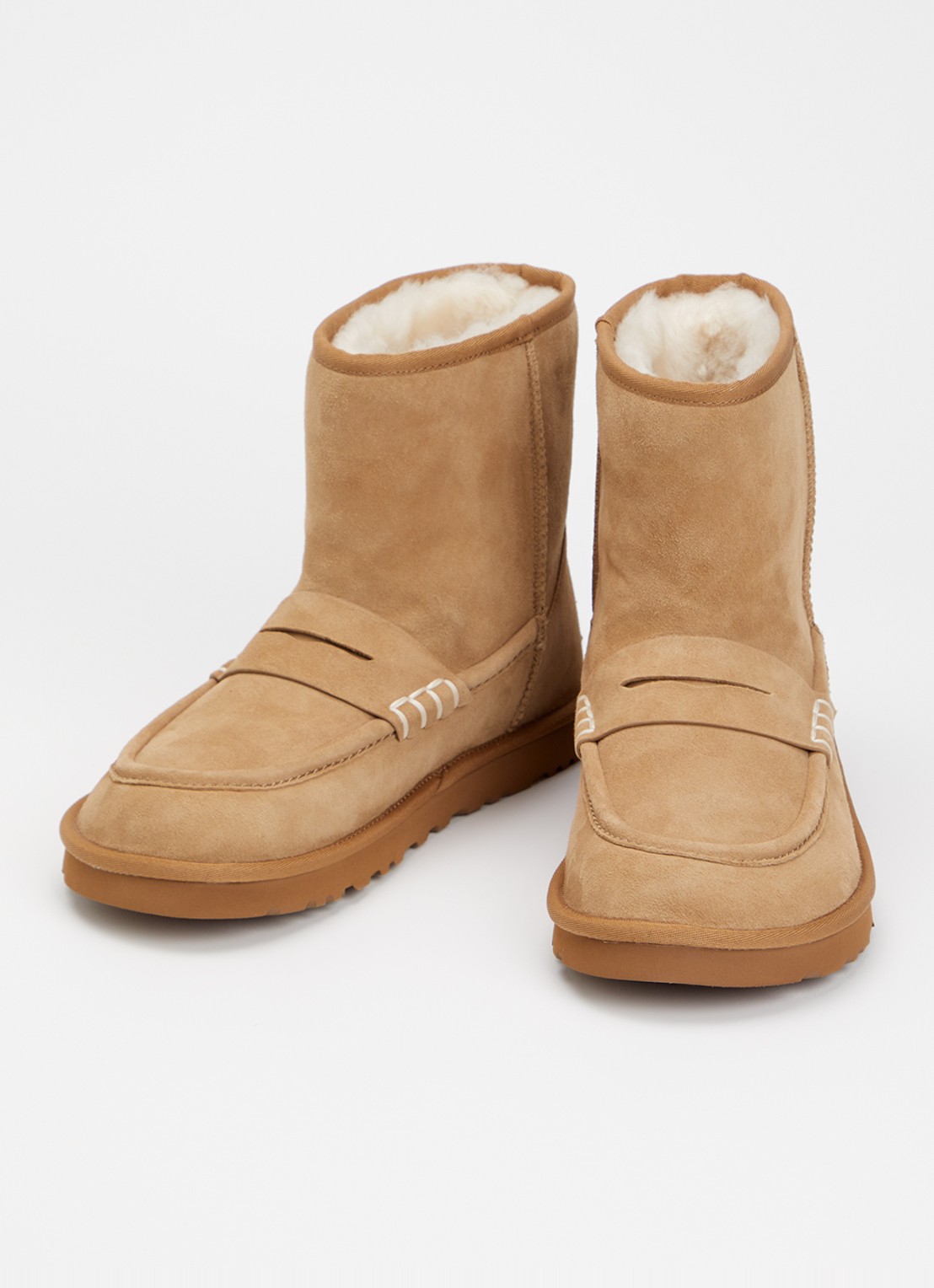 UGG Loafer Boot enkellaarsje van lamssuède - detail camel