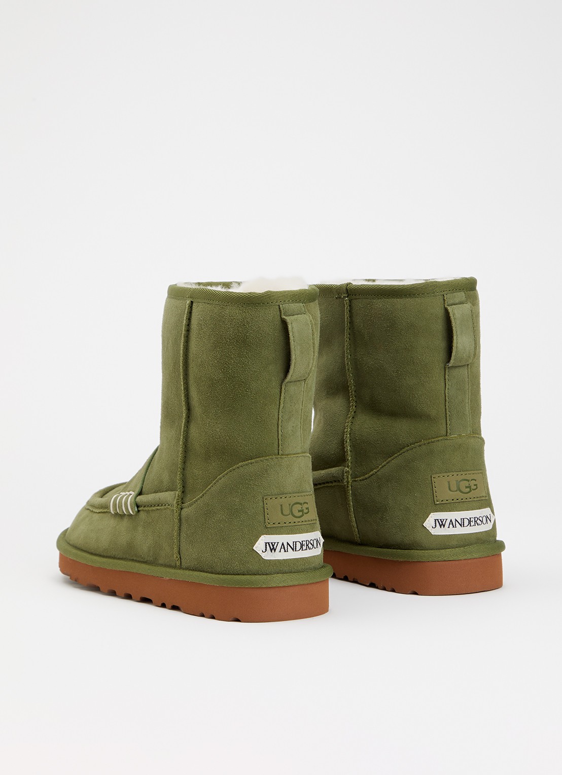UGG Loafer Boot enkellaarsje van lamssuède - achterkant mosgroen
