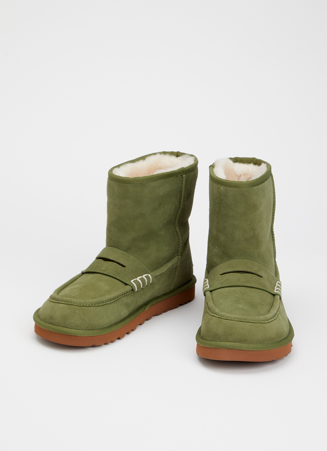 UGG Loafer Boot enkellaarsje van lamssuède - detail 2 mosgroen