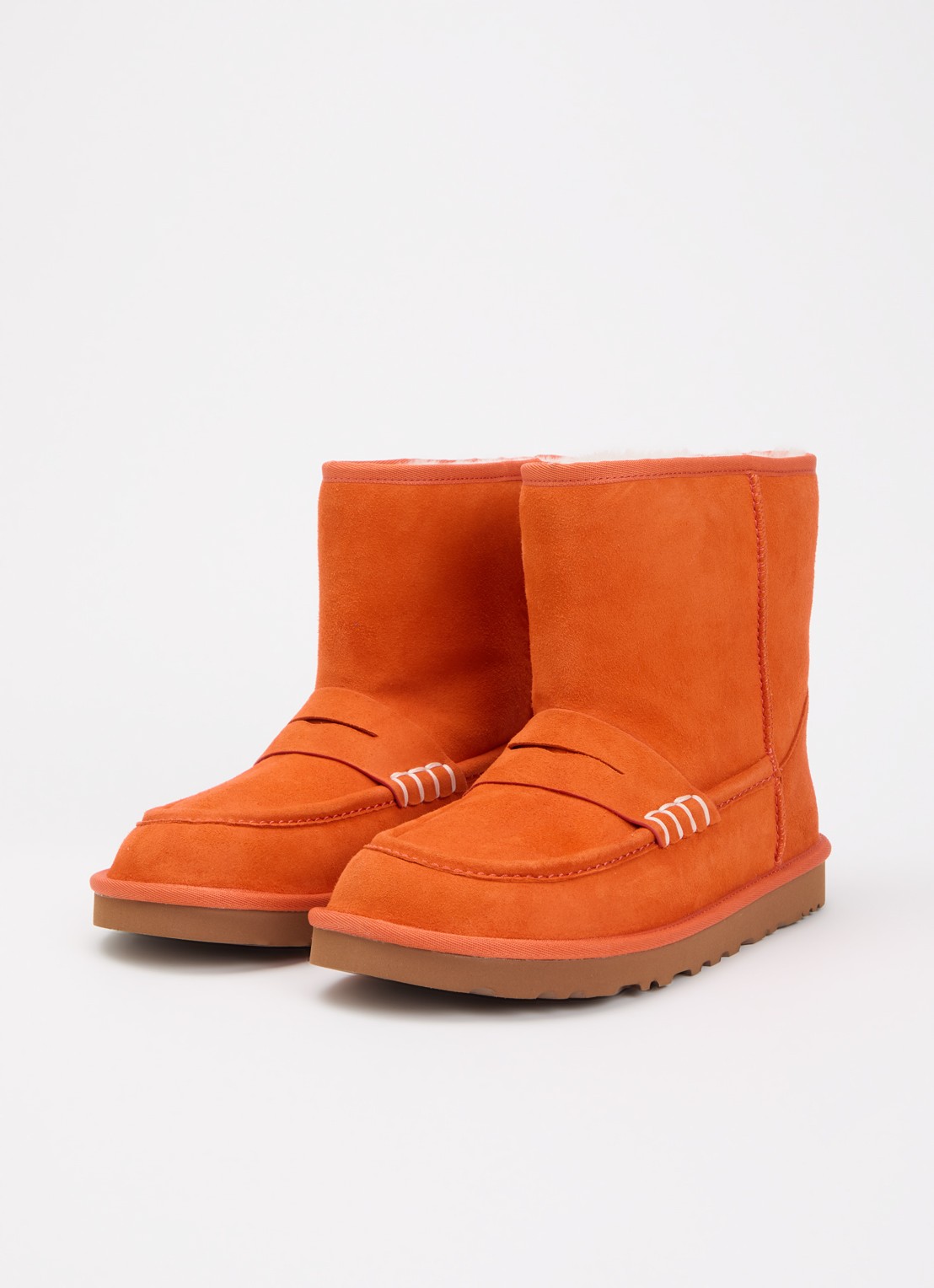 UGG Loafer Boot enkellaarsje van lamssuède - detail donkeroranje