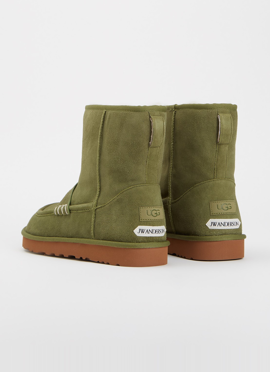 UGG Loafer Boot enkellaarsje van lamssuède - achterkant 5 mosgroen