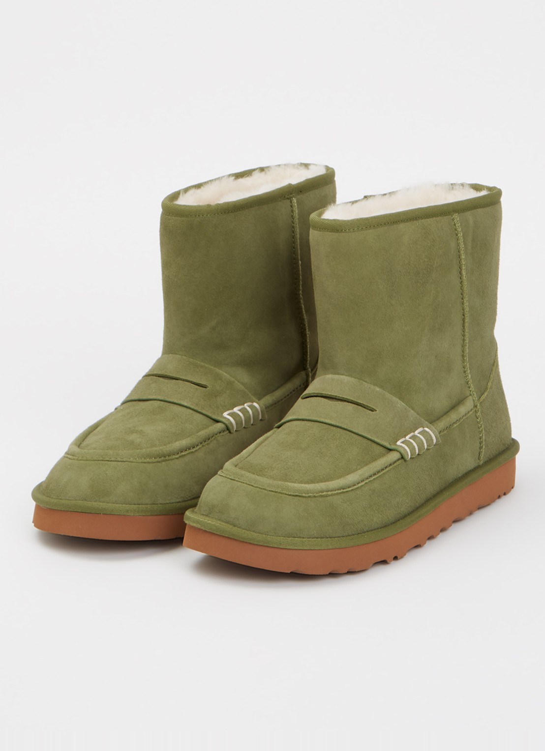UGG Loafer Boot enkellaarsje van lamssuède - detail 2 mosgroen