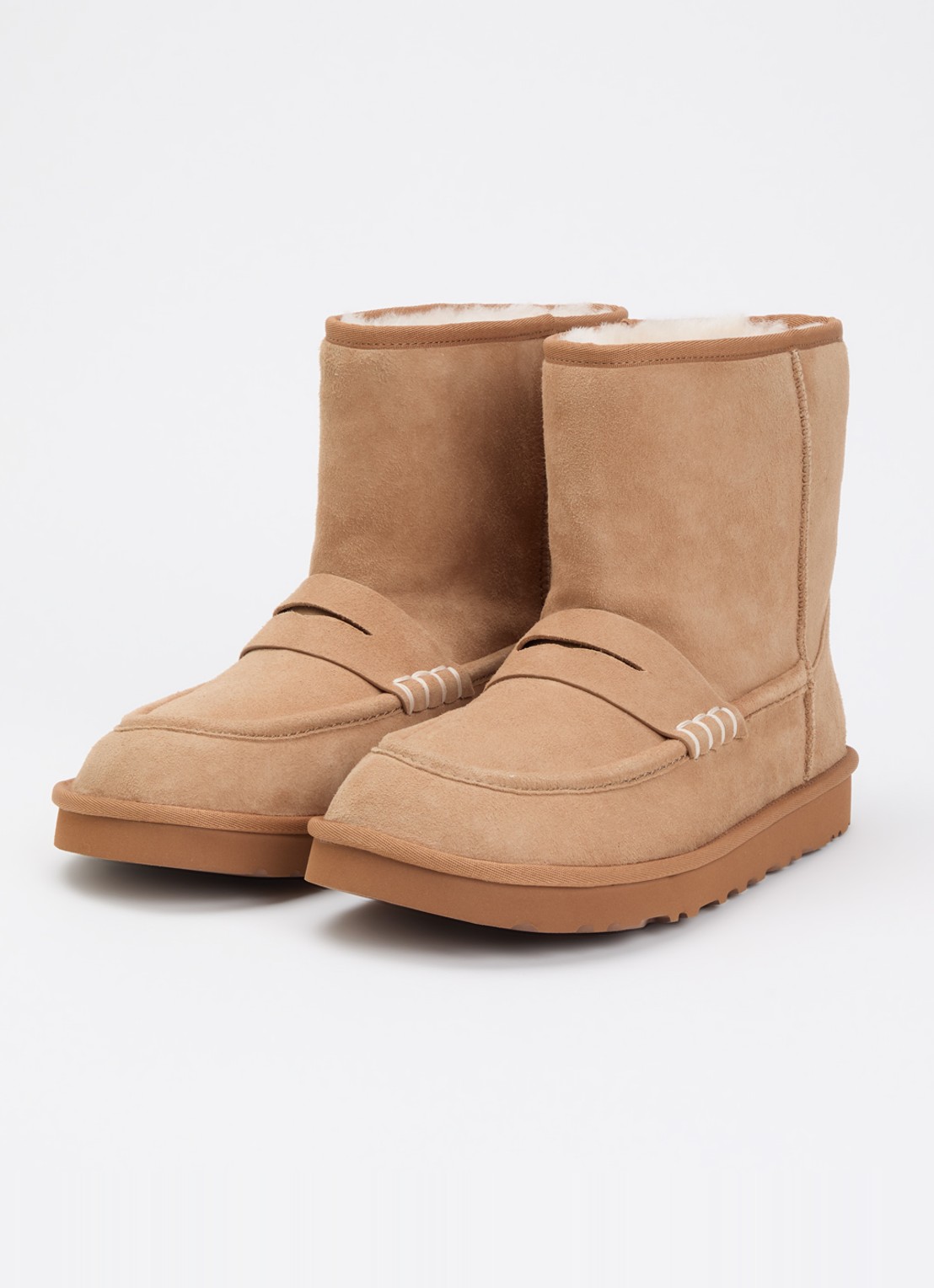 UGG Loafer Boot enkellaarsje van lamssuède - detail camel