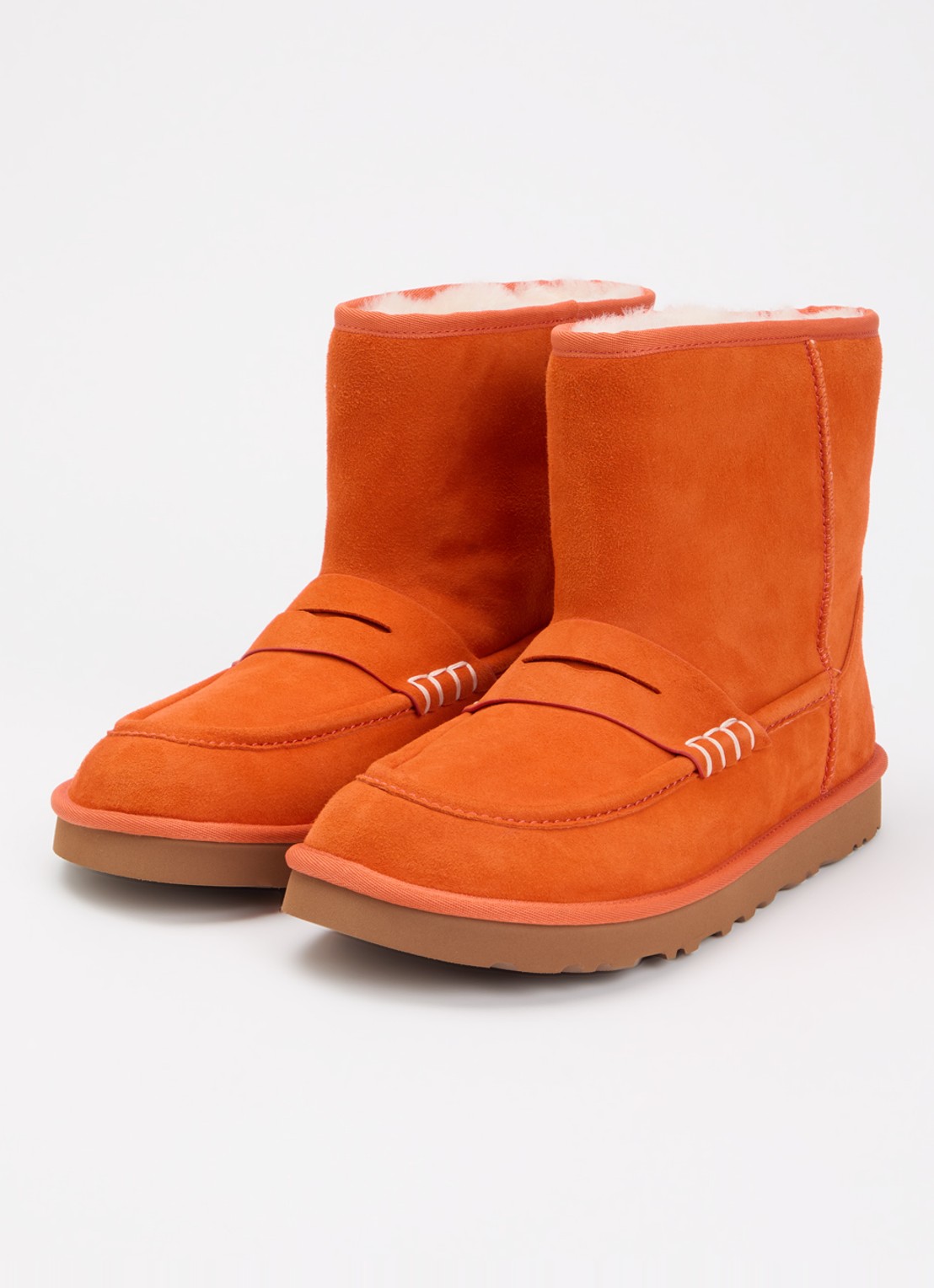 UGG Loafer Boot enkellaarsje van lamssuède - detail 2 donkeroranje