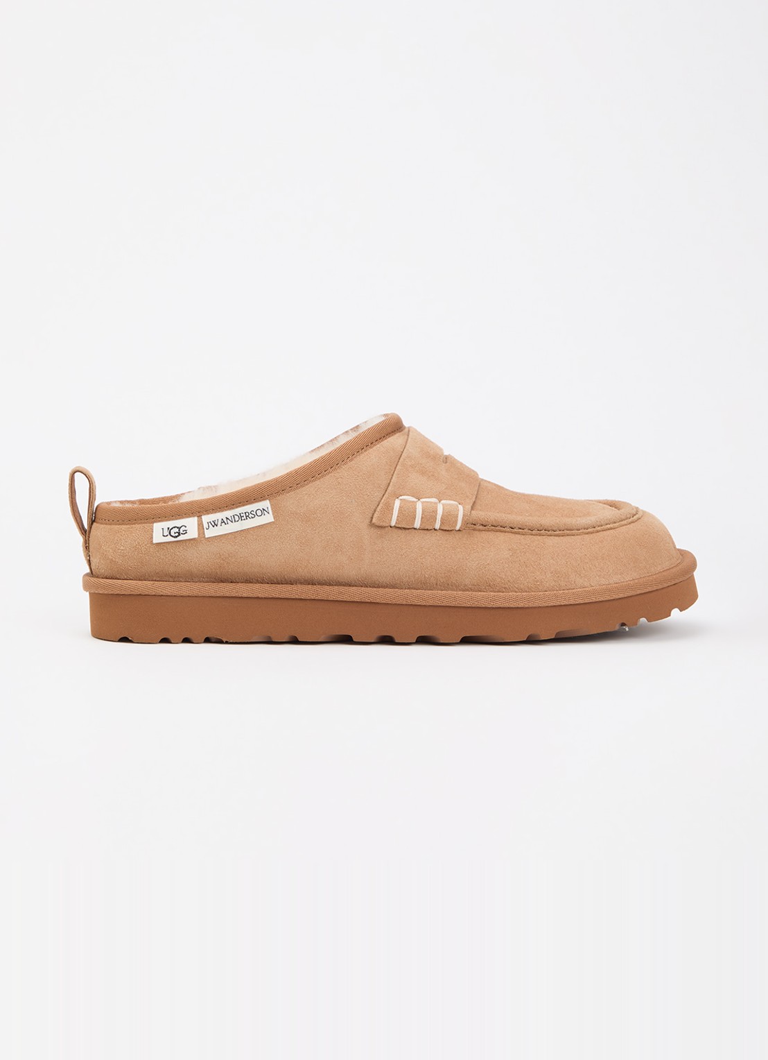 UGG Loafer instapper van lamssuède - voorkant 6 camel