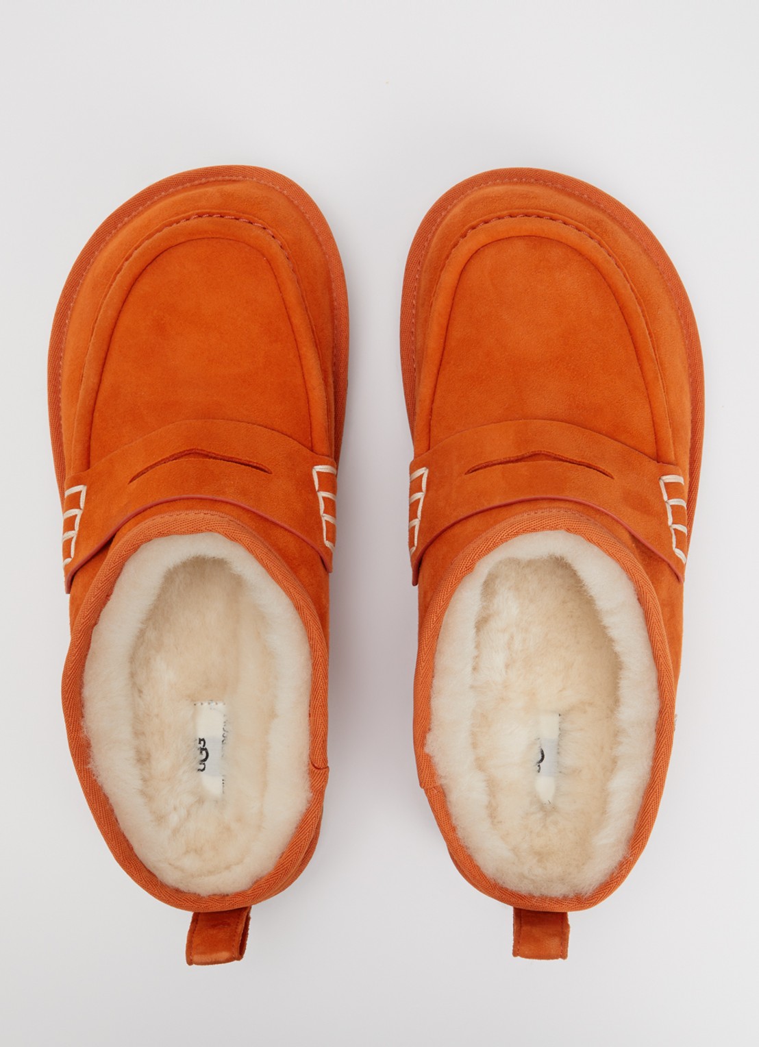 UGG Loafer instapper van lamssuède - detail 2 donkeroranje