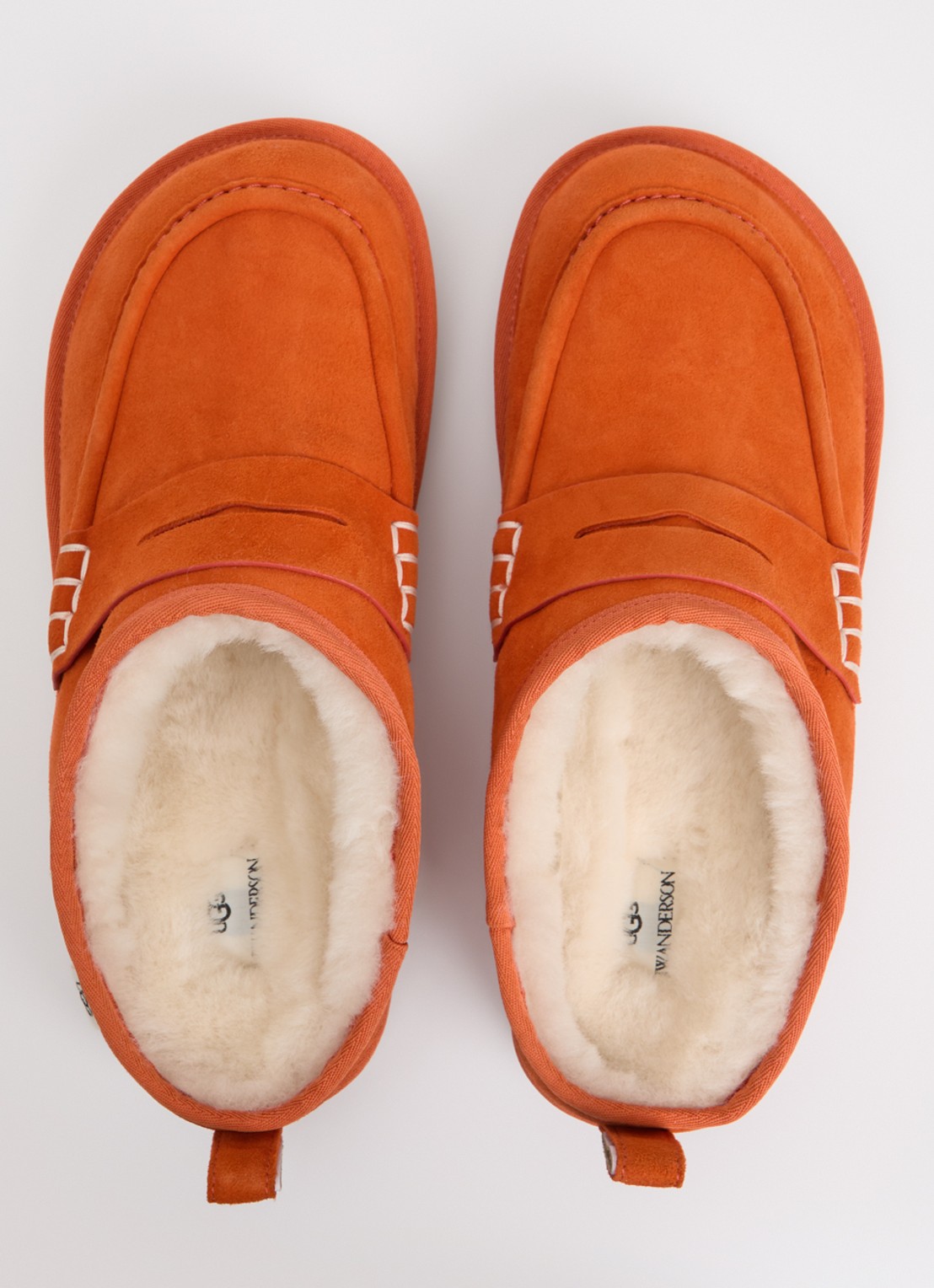 UGG Loafer instapper van lamssuède - detail 3 donkeroranje