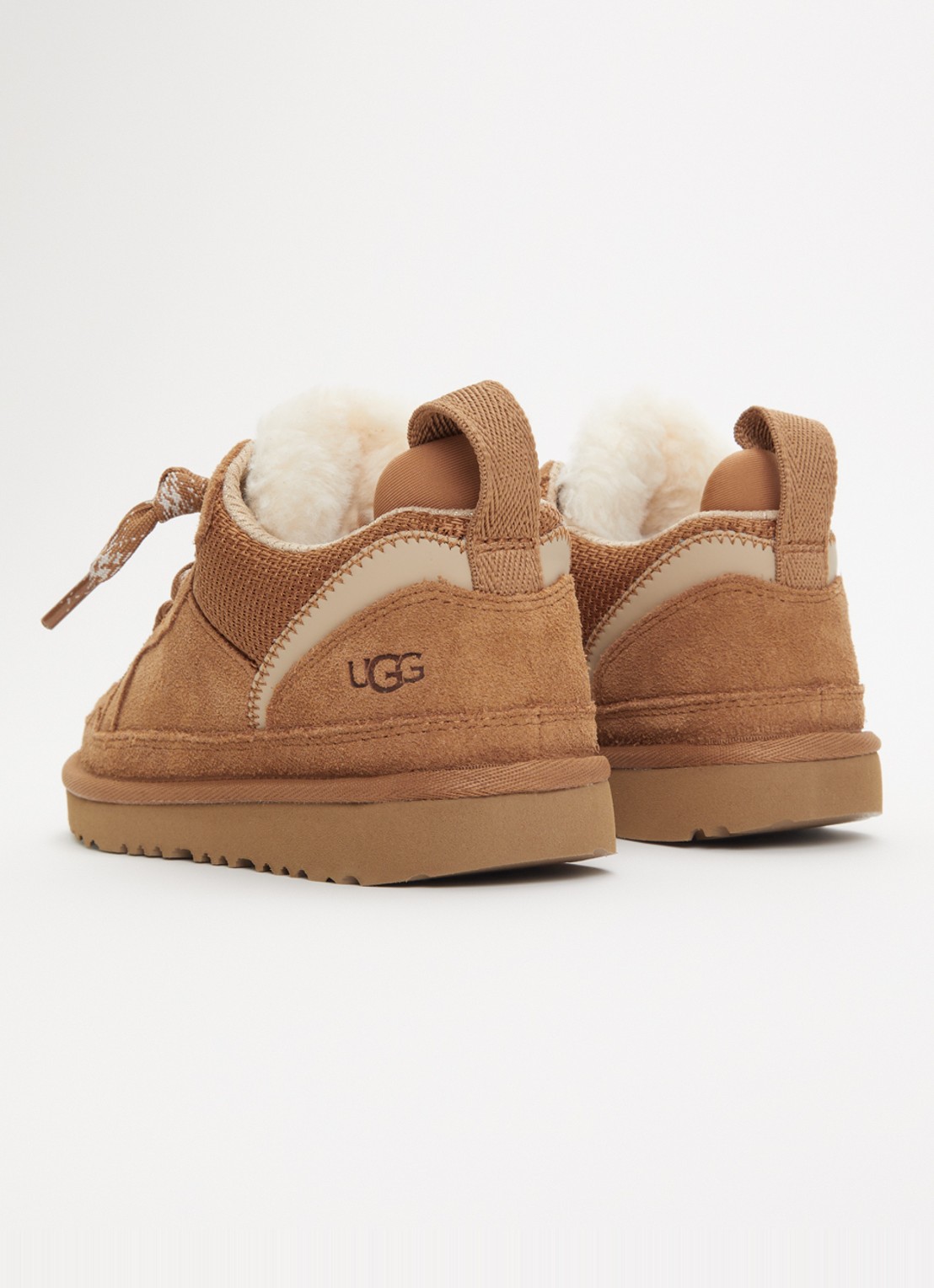 UGG Lowmel sneaker met suede details - achterkant 4 cognac