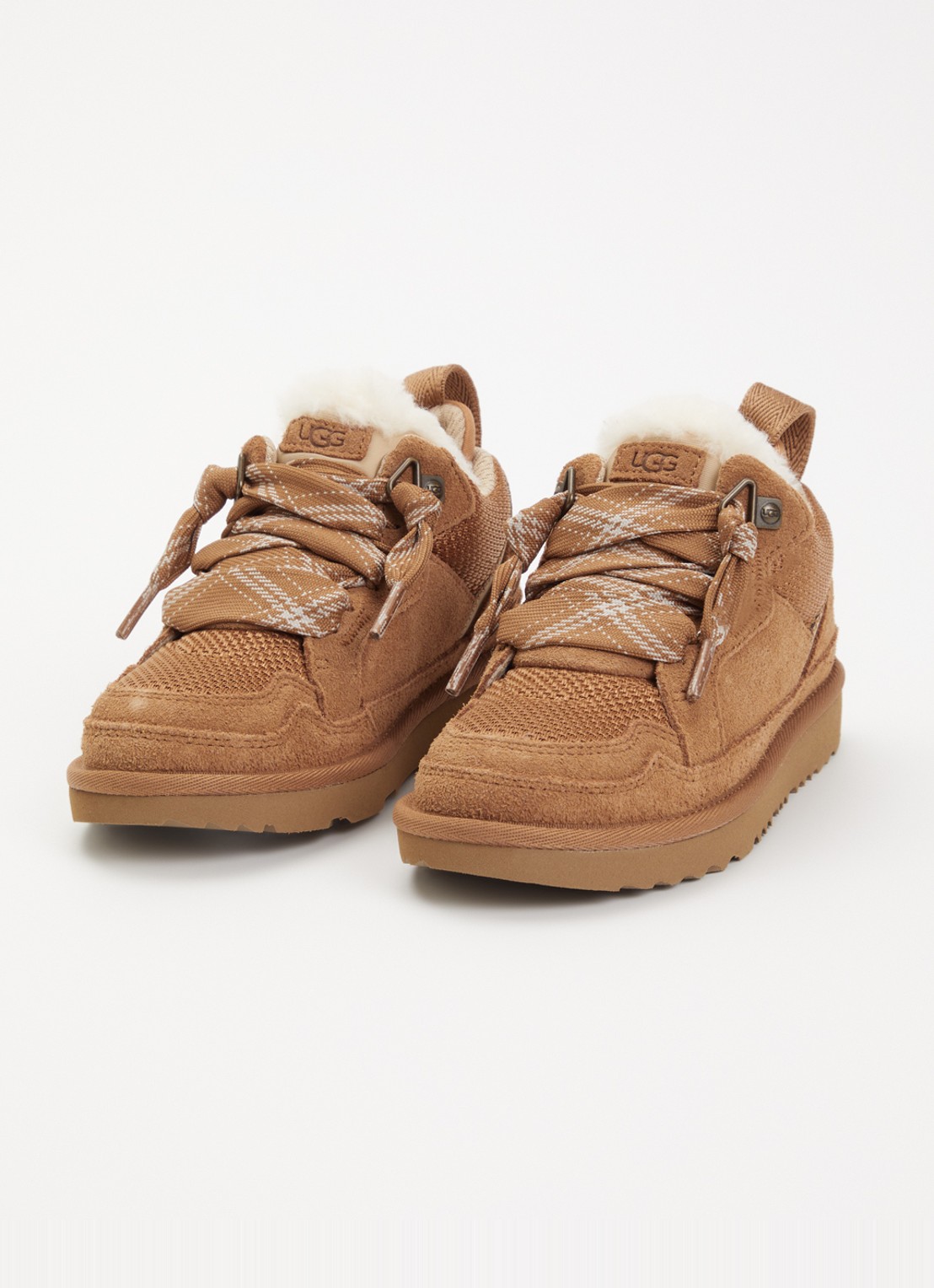 UGG Lowmel sneaker met suede details - voorkant 2 cognac