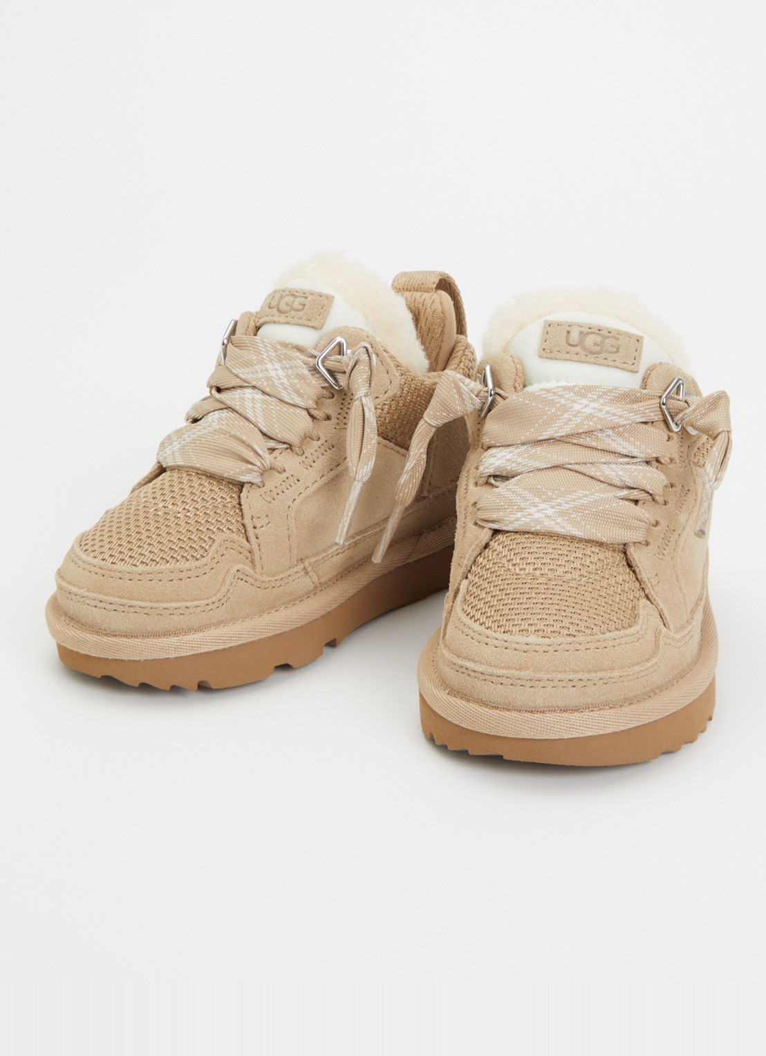 UGG Lowmel sneaker met suède details - voorkant 2 donkerbeige