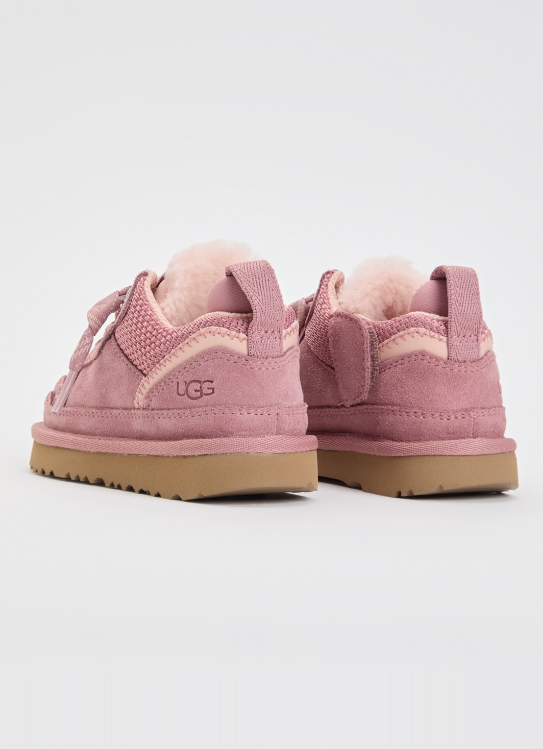 UGG Lowmel sneaker met suède details - achterkant koraalroze