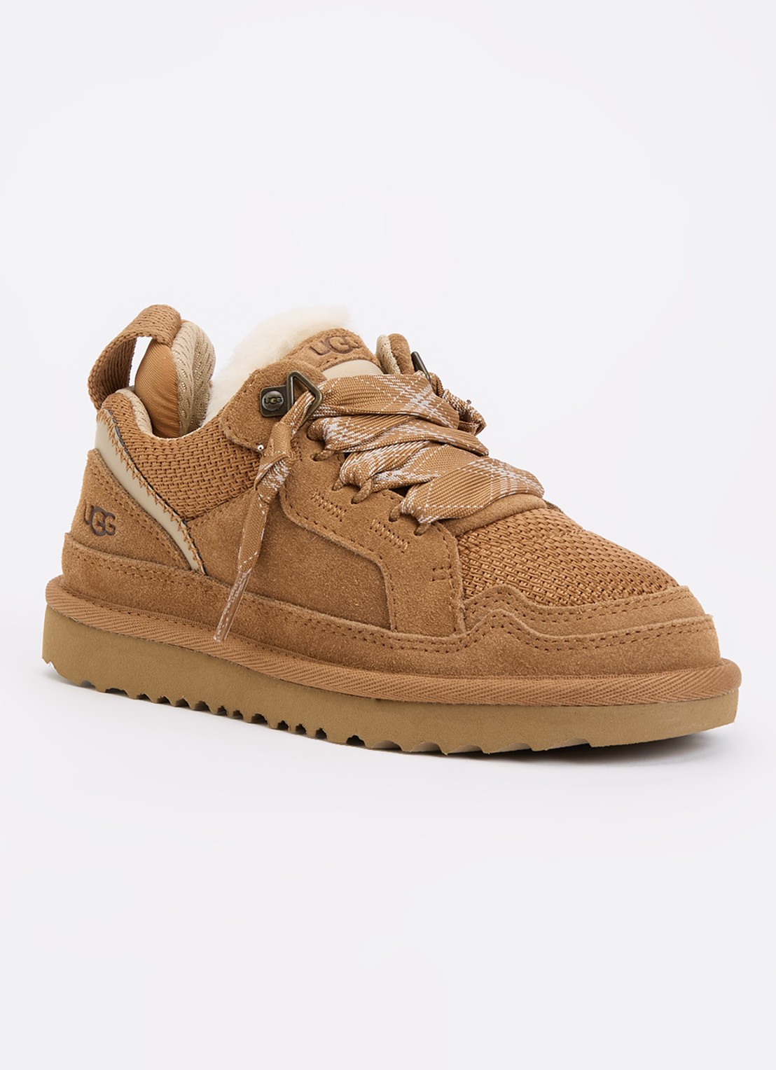 UGG Lowmel sneaker met suède details - voorkant 7 camel