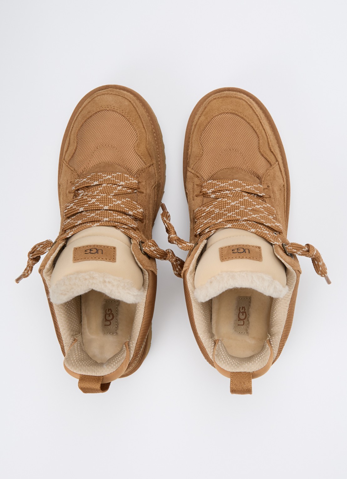 UGG Lowmel sneaker met suède details - detail 5 kastanjebruin