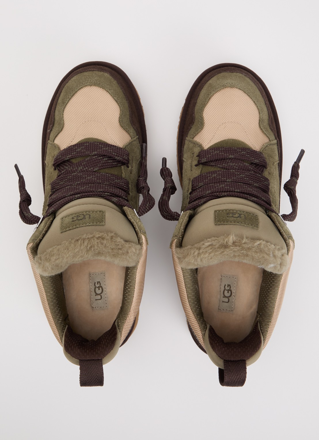 UGG Lowmel sneaker met suède details - detail 3 olijfgroen
