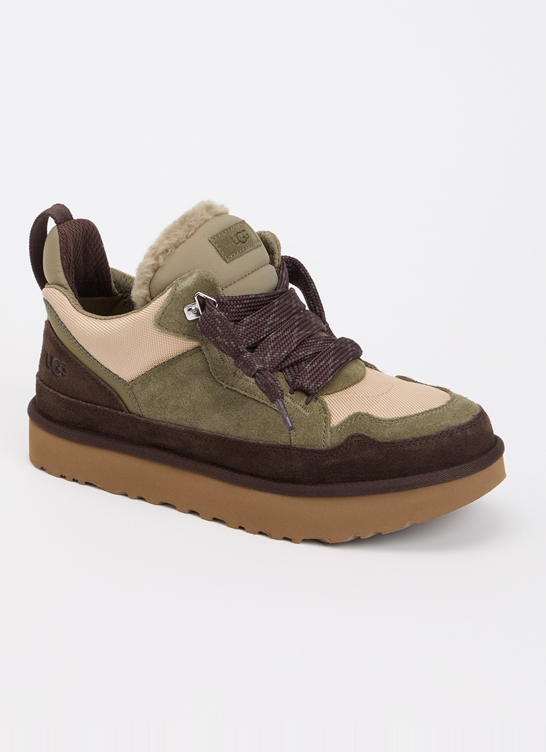 UGG Lowmel sneaker met suède details - voorkant 5 olijfgroen