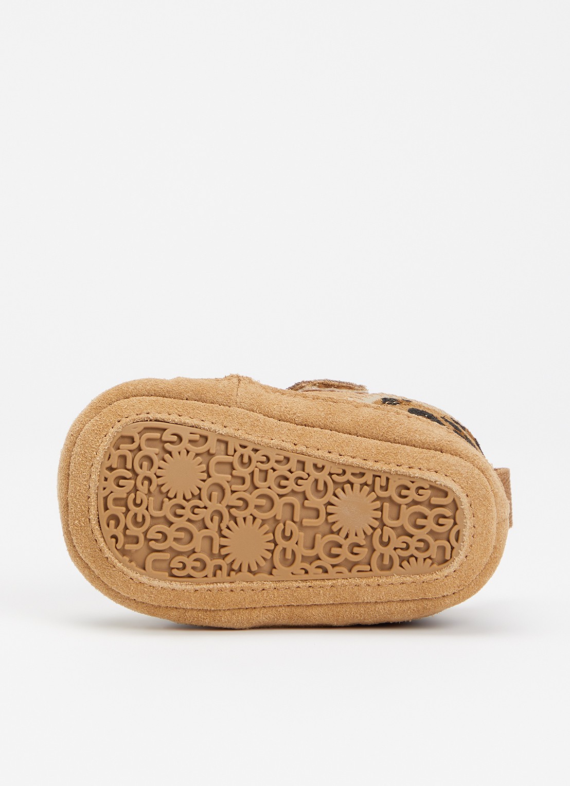 UGG Lowmel Spotted babyschoentje met suède details en panterprint - detail camel
