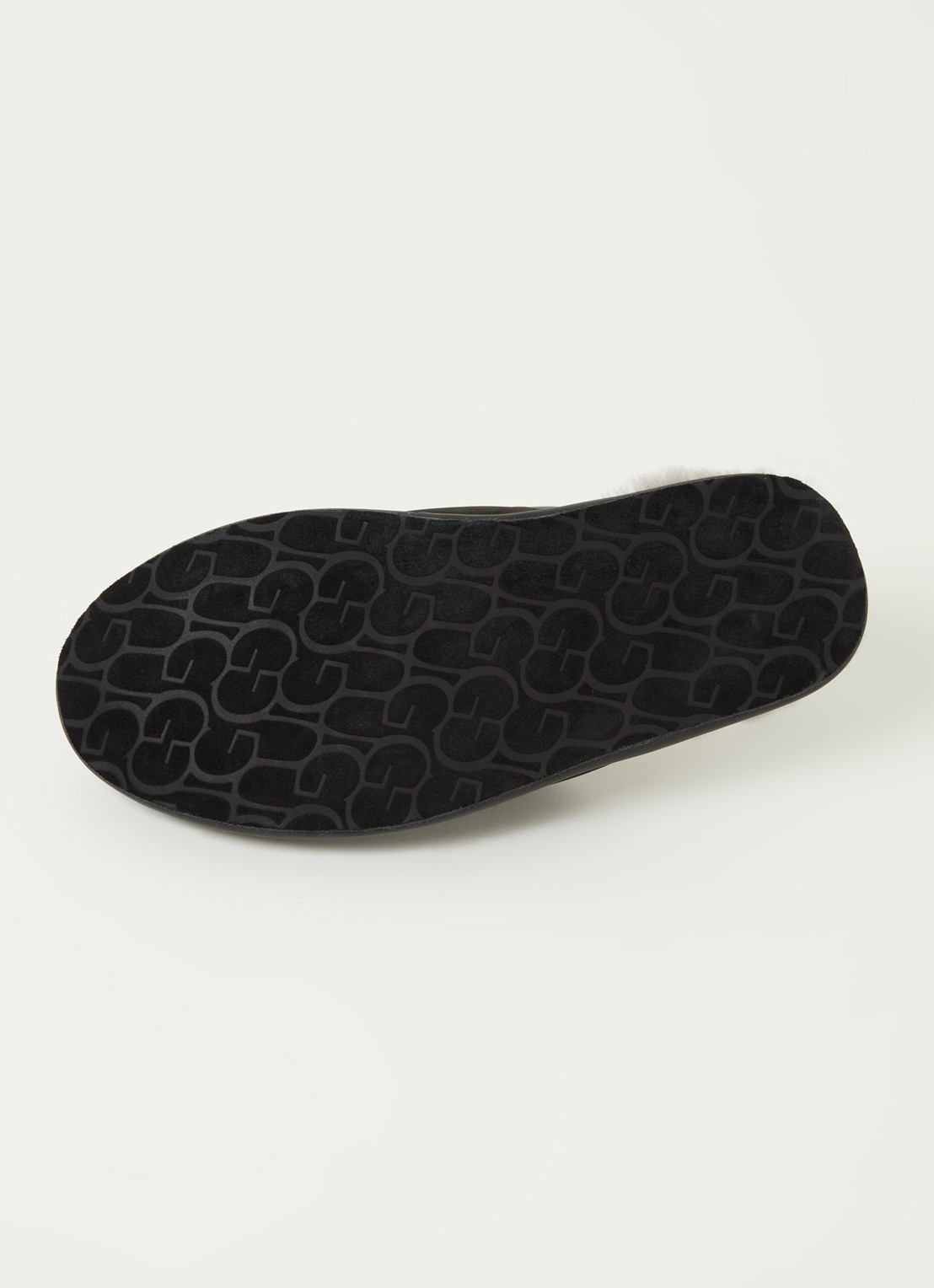 UGG Scuff pantoffel van leer met schapenvacht - detail 4 zwart