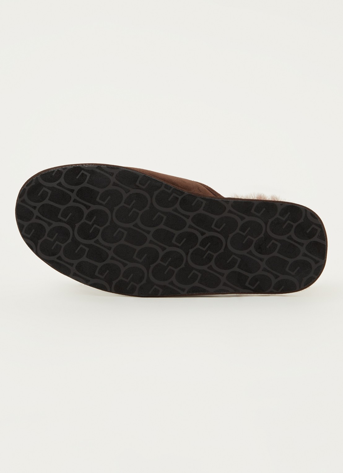 UGG Scuff pantoffel van suède met schapenvacht - detail 2 bruin