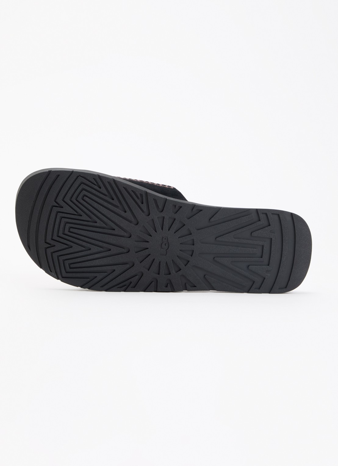 UGG Seaside II Flip slipper van leer met suède detail - detail 5 zwart
