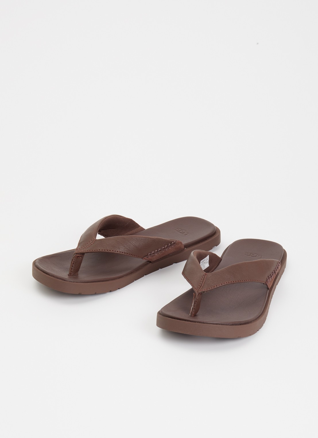 UGG Seaside II Flip slipper van leer - detail 2 donkerbruin