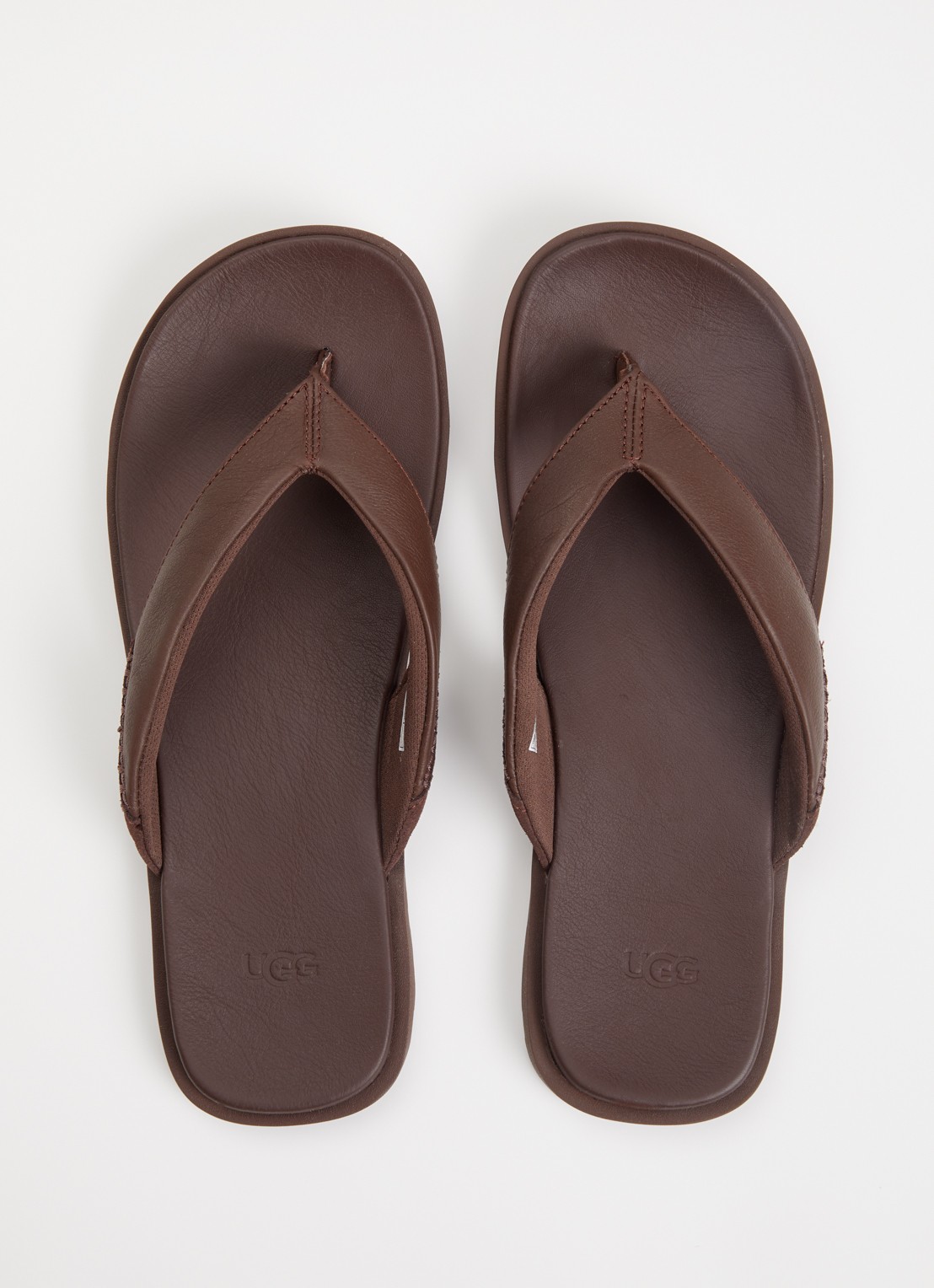 UGG Seaside II Flip slipper van leer - detail 3 donkerbruin