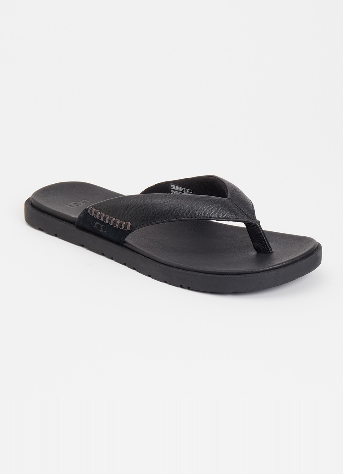 UGG Seaside II Flip slipper van leer - voorkant 2 zwart