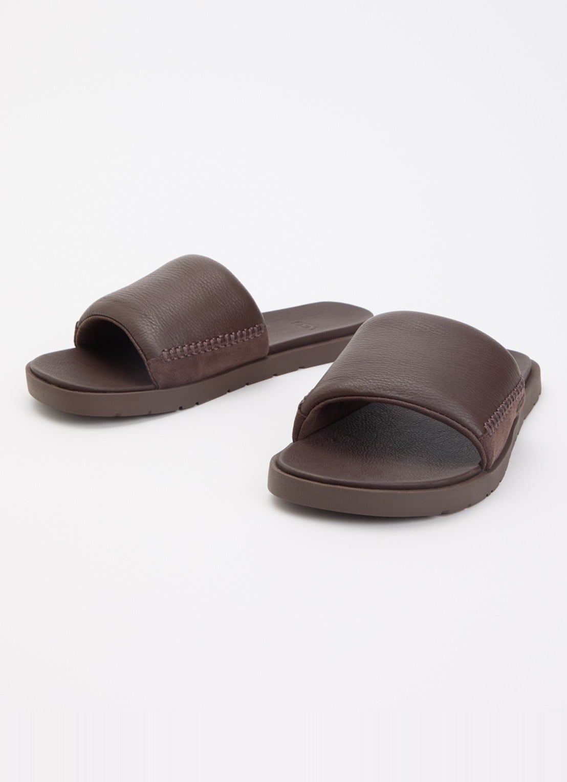 UGG Seaside II slipper van leer met suède details - detail 3 bruin