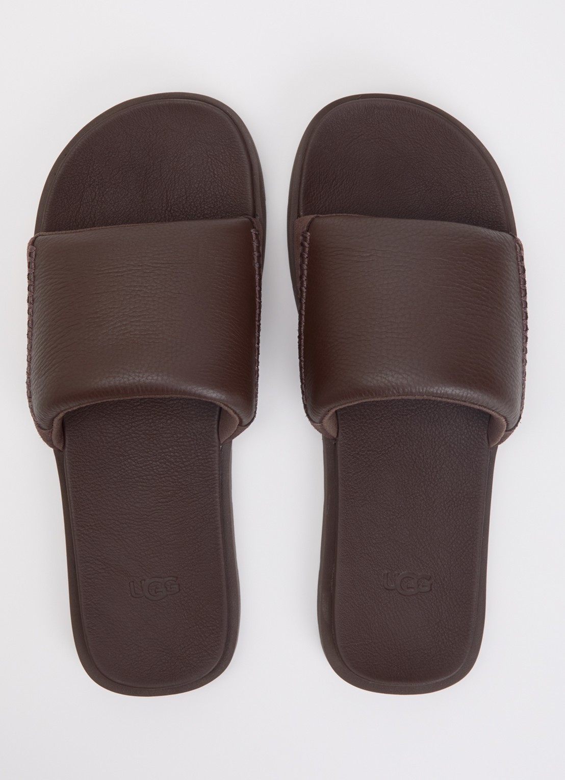UGG Seaside II slipper van leer met suède details - detail 4 bruin
