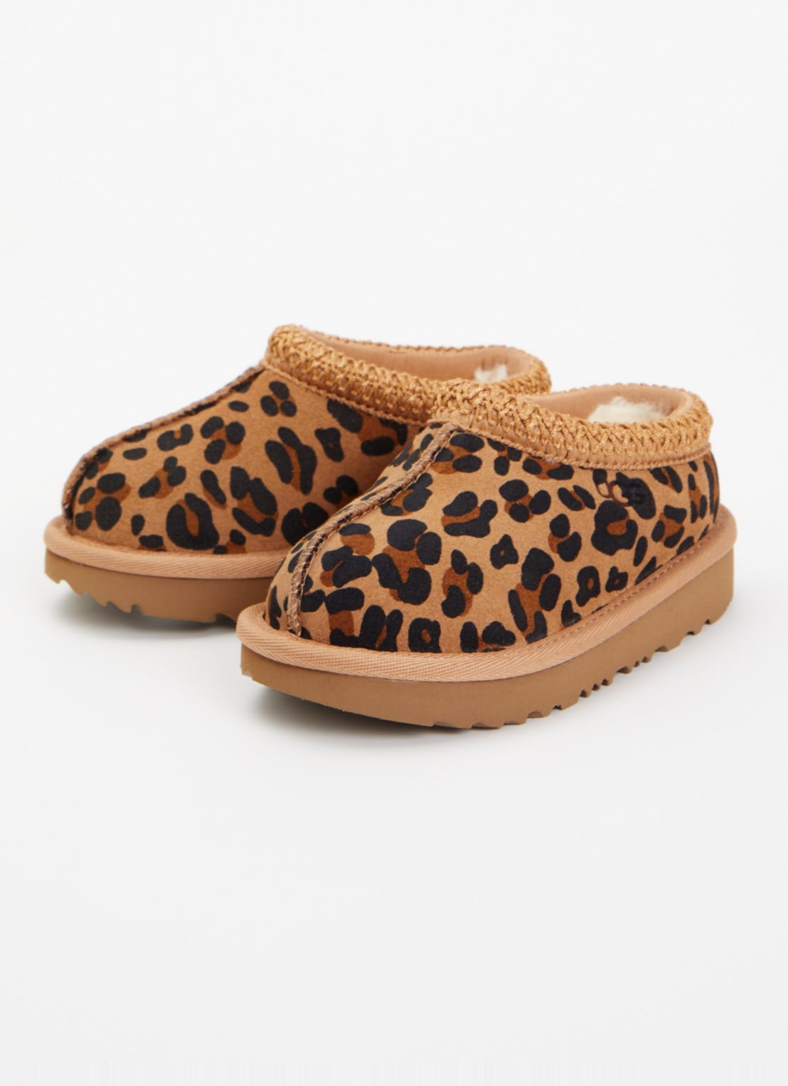 UGG Tasman II Spotted instapper van suède met panterprint - voorkant 6 camel