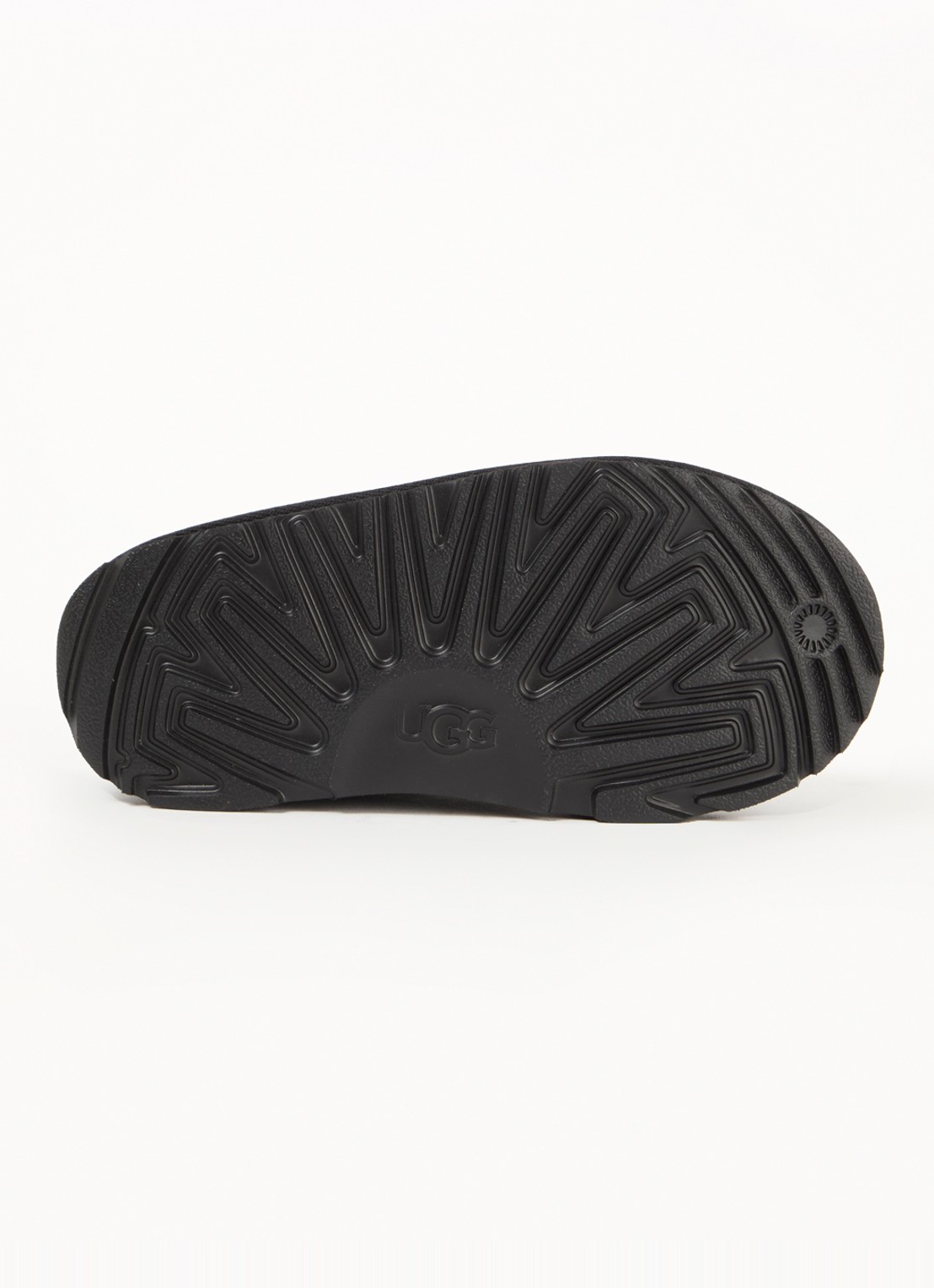 UGG Tasman instapper van suède met schapenwol - detail 2 zwart