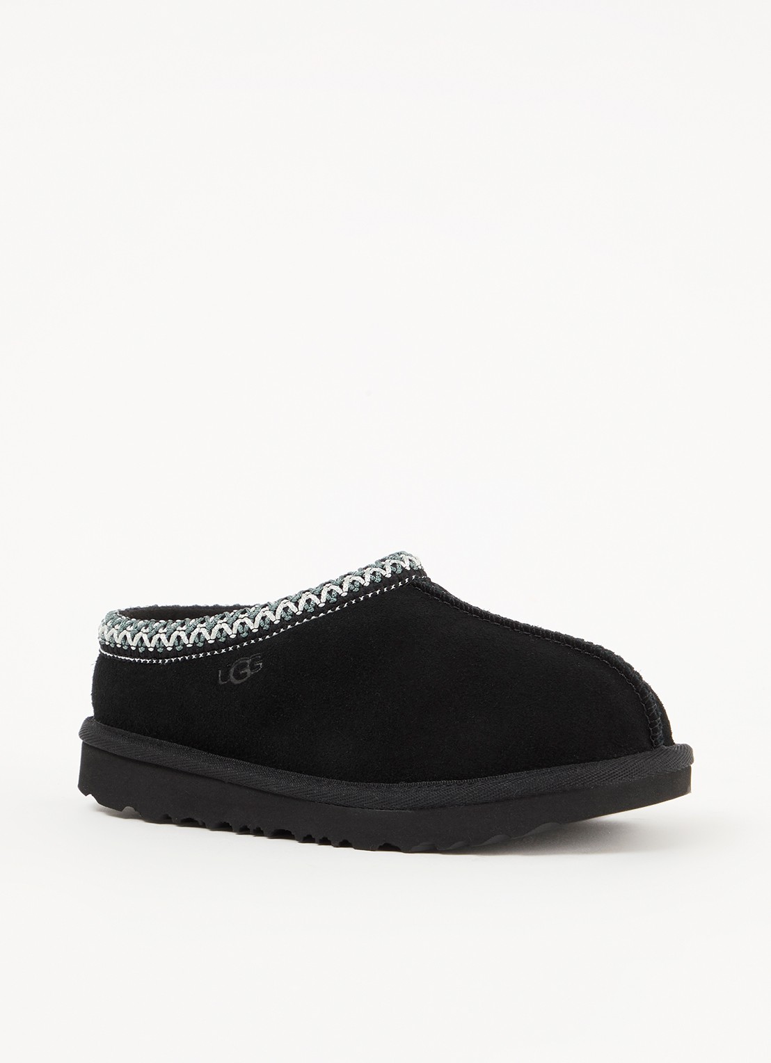 UGG Tasman instapper van suède met schapenwol - voorkant 5 zwart