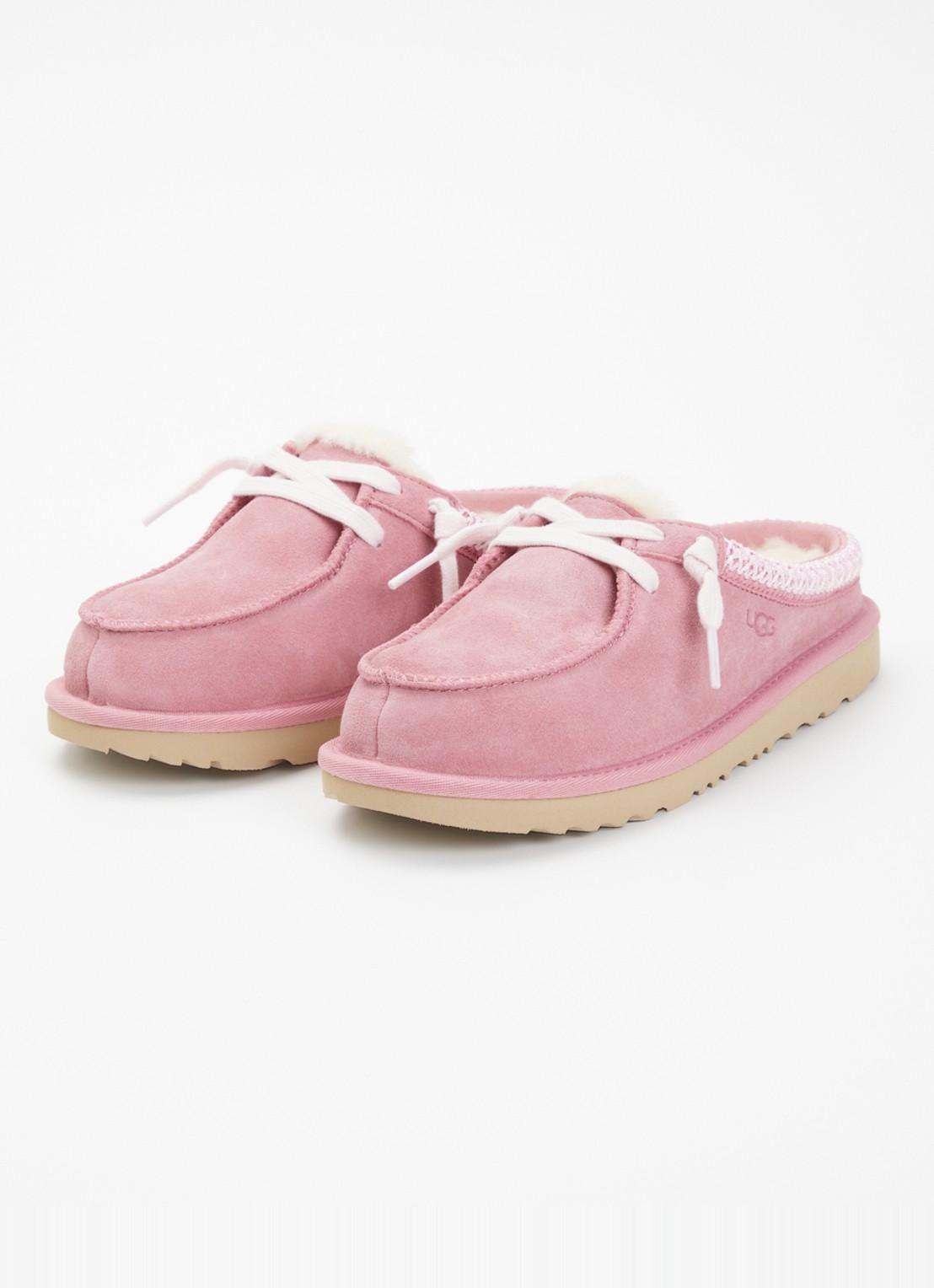 UGG Tasman instapper van suède - voorkant 4 roze