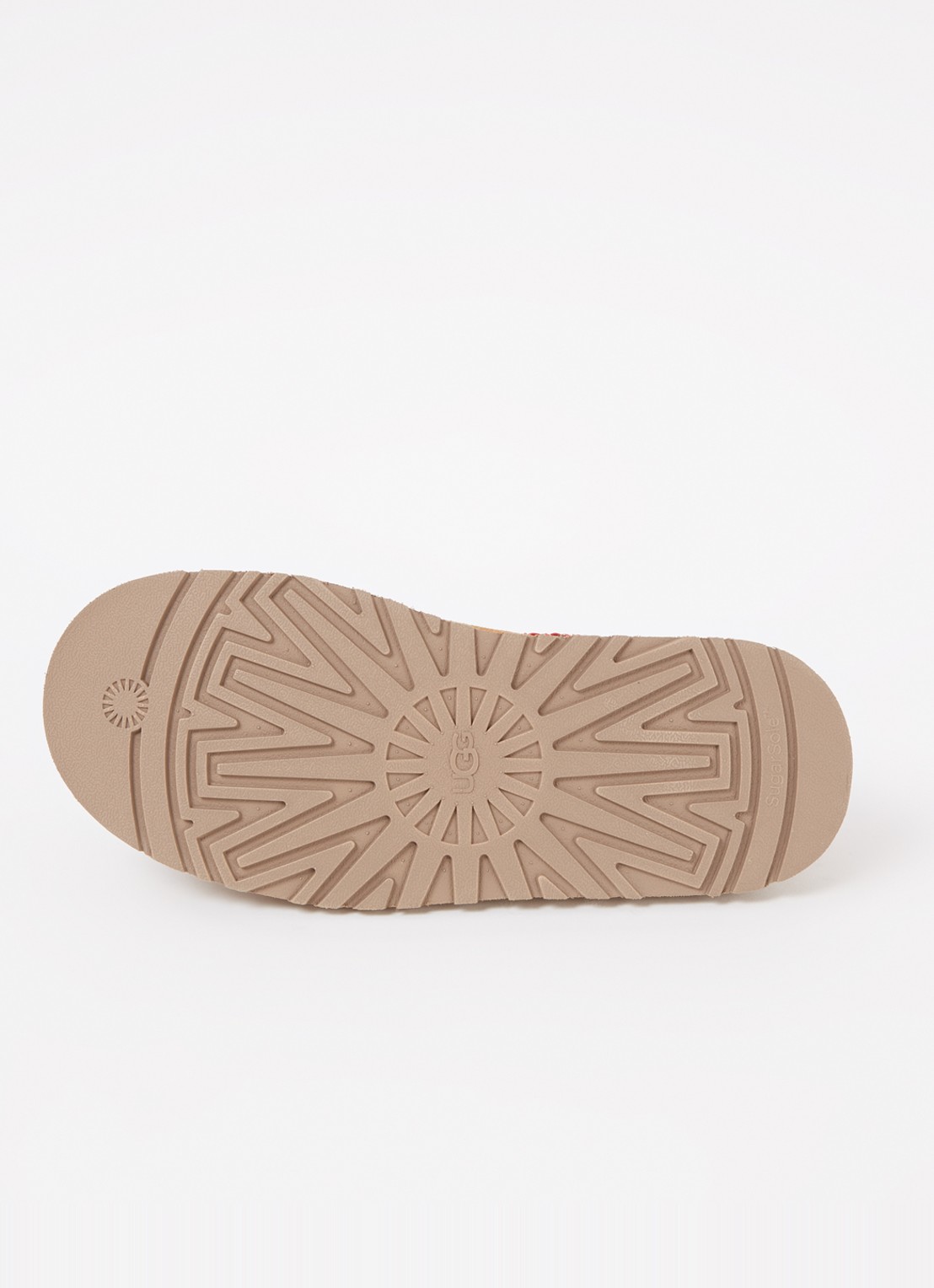 UGG Tazz instapper van suède met schapenvacht - detail 5 kastanjebruin