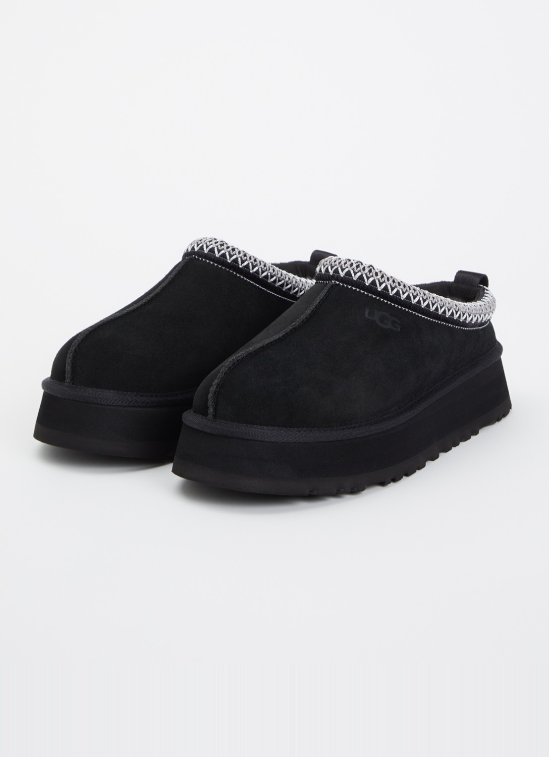 UGG Tazz ll instapper van suède met plateauzool - detail zwart