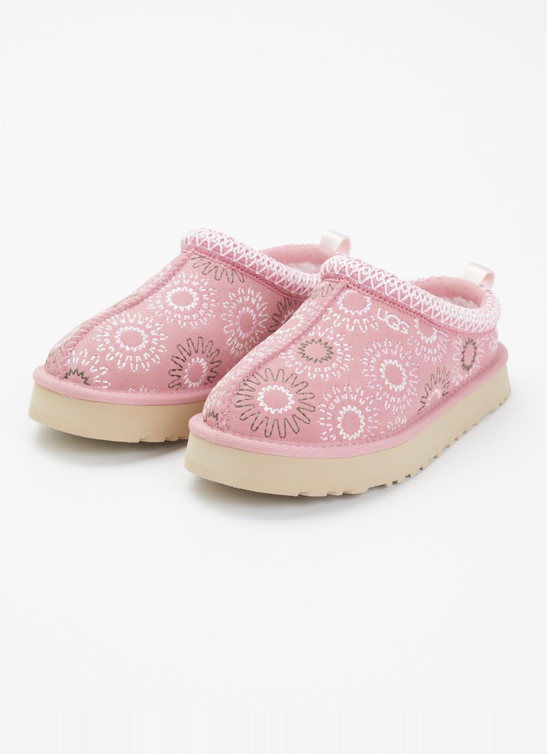 UGG Tazz Sun Stitch instapper van suède - voorkant 2 roze