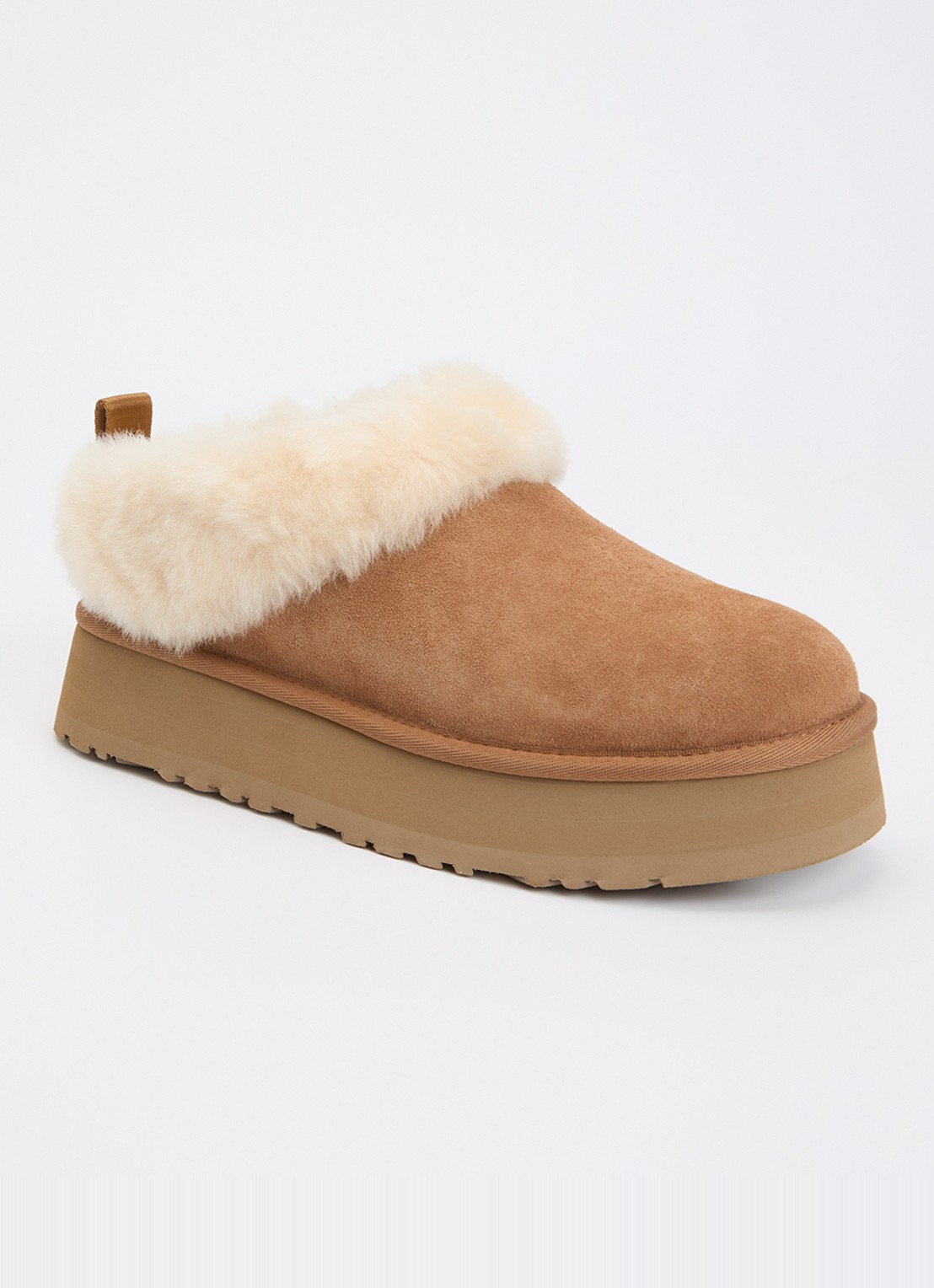 UGG Tazzelle instapper van suède met plateauzool - voorkant roestbruin