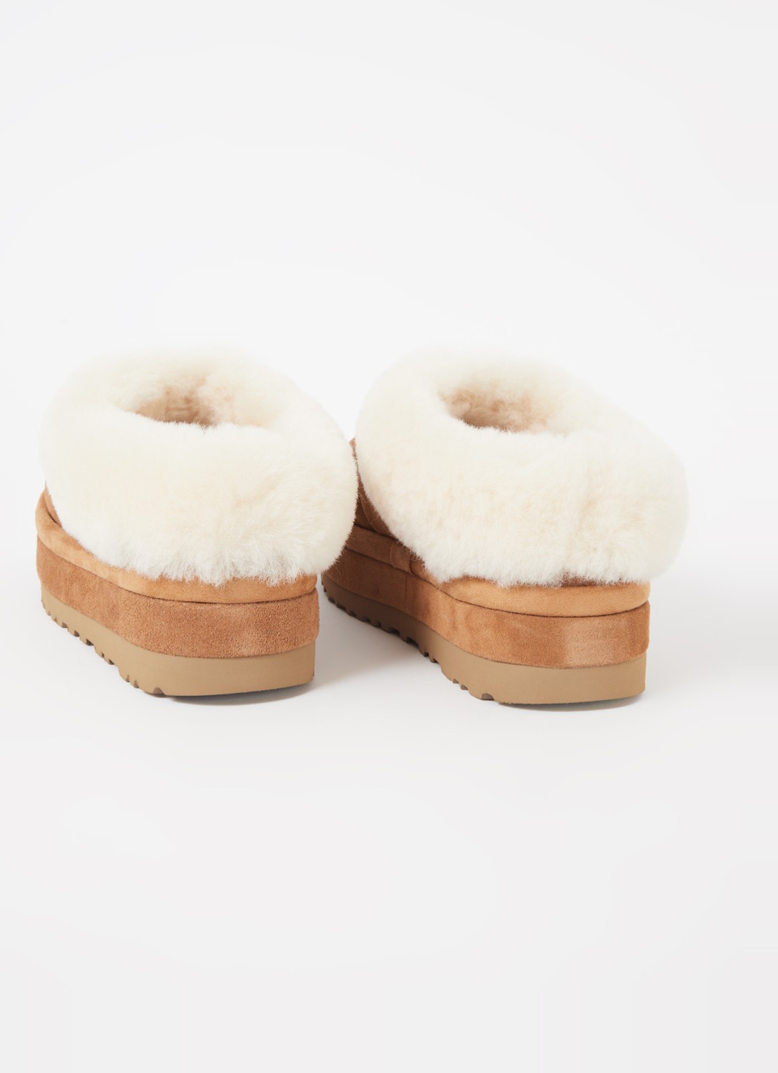 UGG Tazzlita instapper van suède met schapenvacht - detail 3 camel
