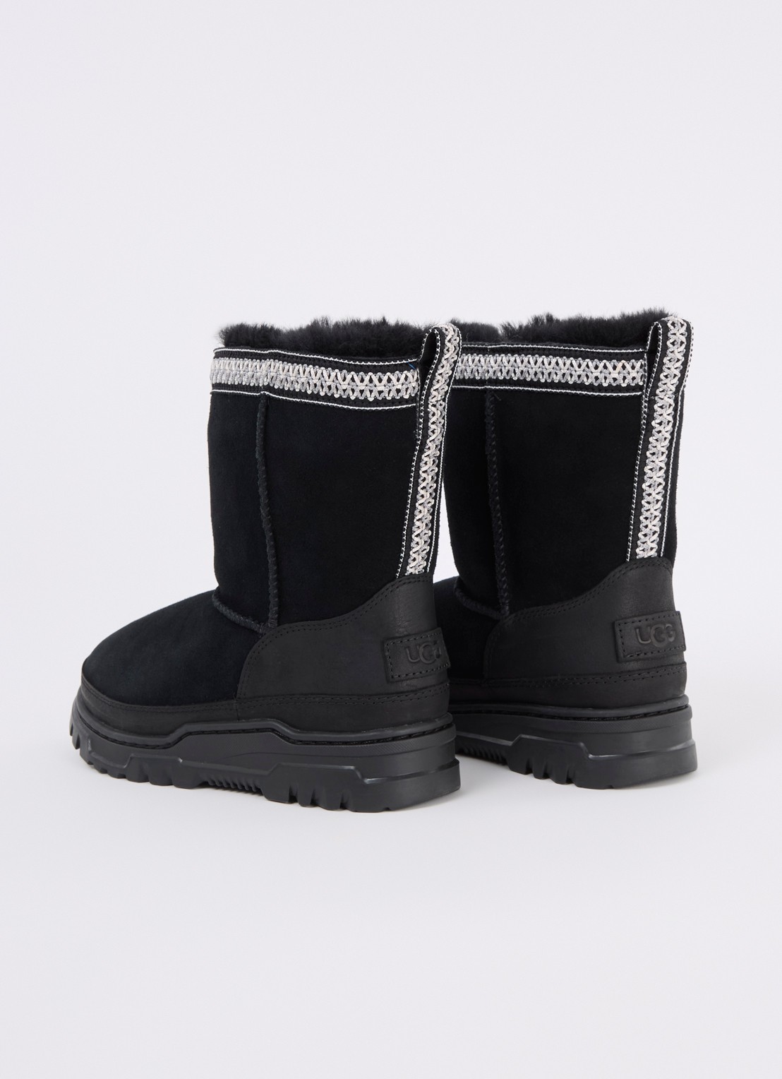 UGG Trailgazer laars van suède met details van leer - achterkant zwart