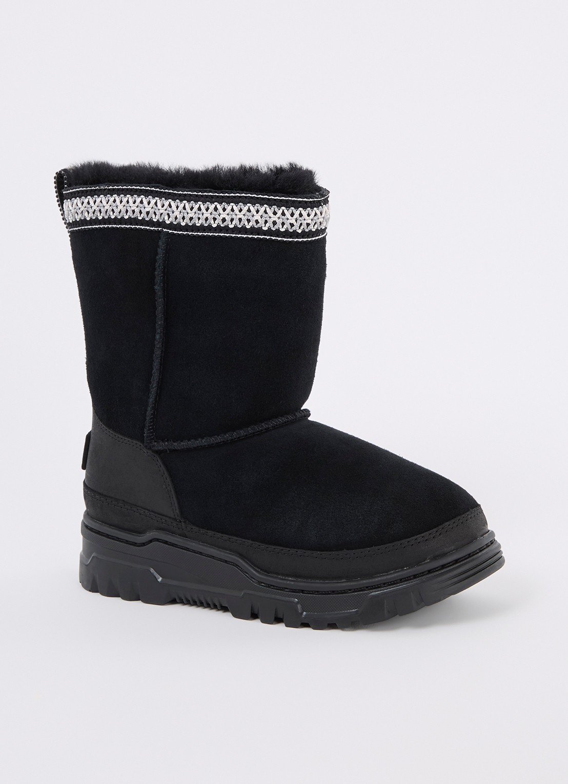UGG Trailgazer laars van suède met details van leer - voorkant 2 zwart