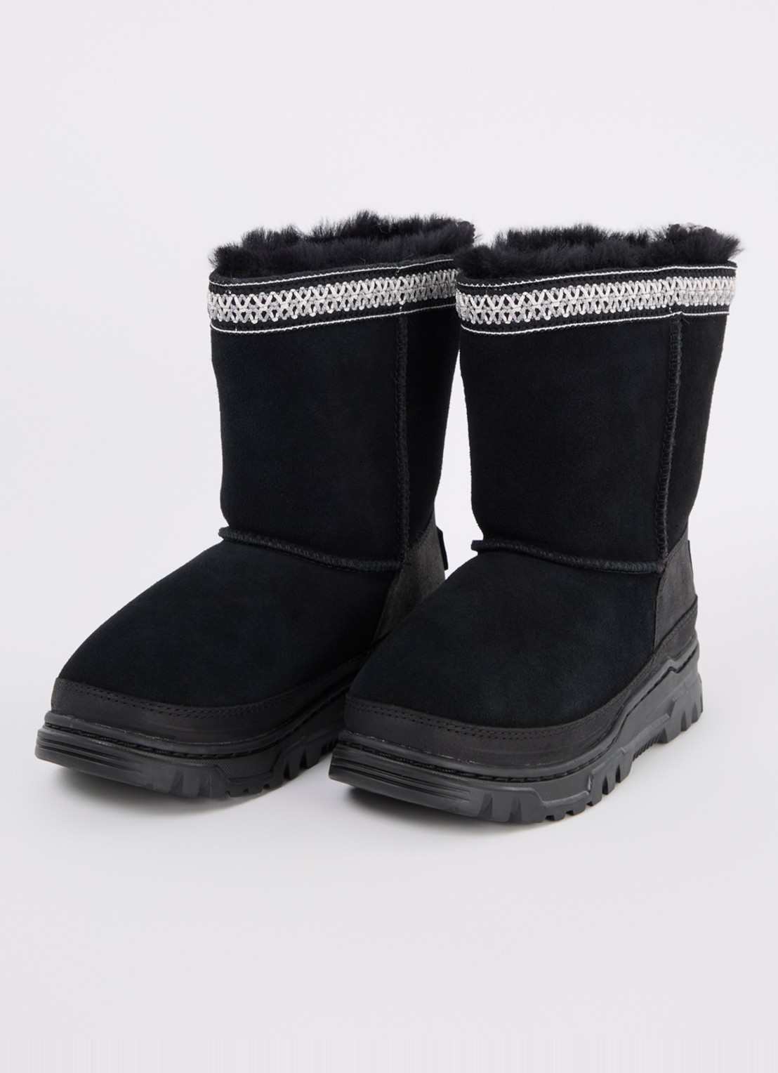 UGG Trailgazer laars van suède met details van leer - voorkant 3 zwart
