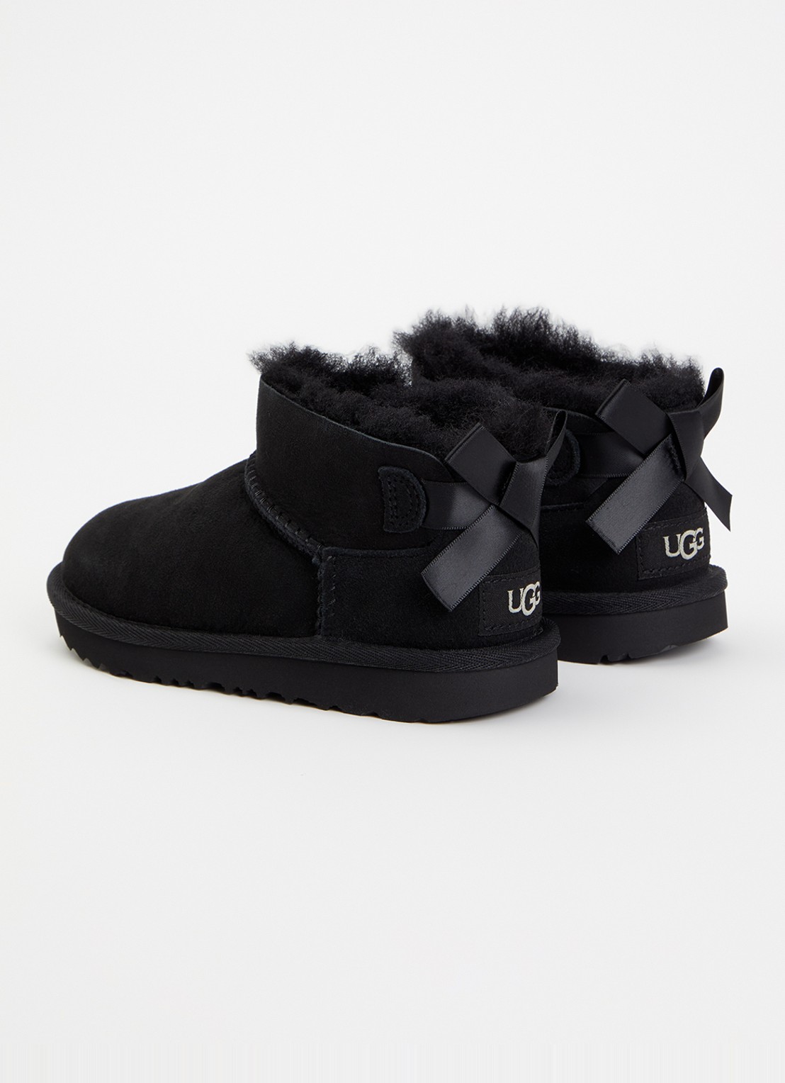 UGG Ultra Mini Bailey Bow enkellaarsje van suède - achterkant 7 zwart