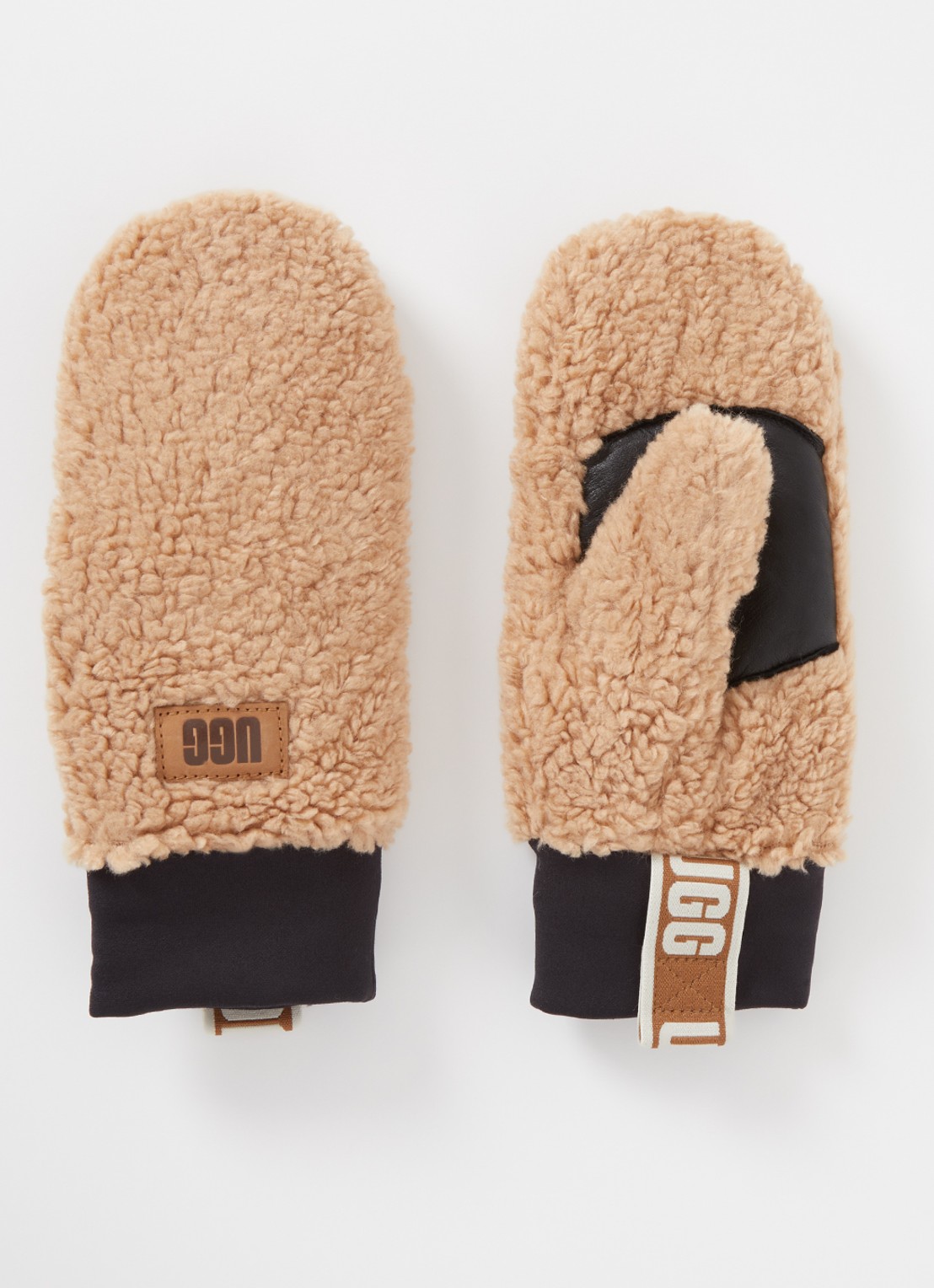 UGG Wanten van teddy met logo - voorkant camel