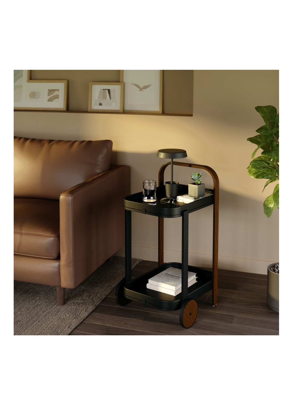 Umbra Bellwood serveertrolley 80 cm - detail 3 zwart