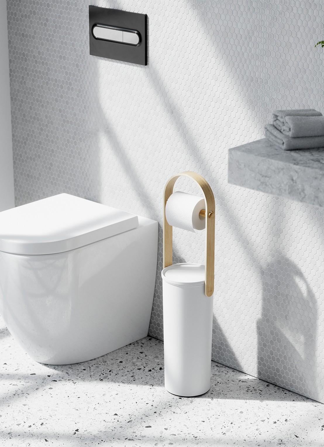 Umbra Bellwood toiletrolhouder - achterkant 3 wit