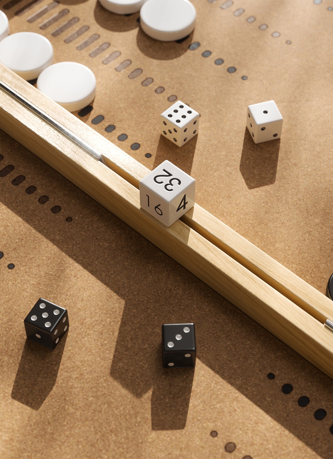 Umbra Blitz backgammon spel - achterkant 8 bruin