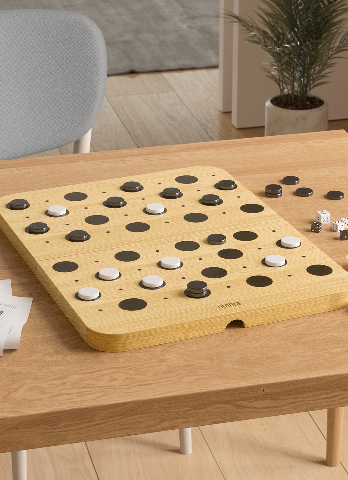 Umbra Blitz backgammon spel - detail bruin