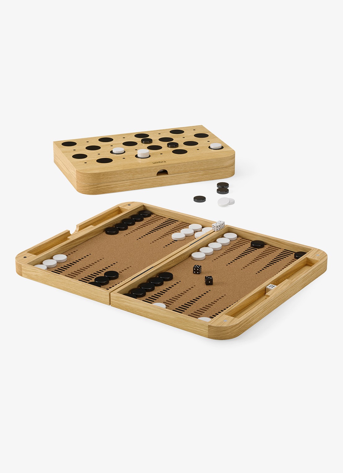 Umbra Blitz backgammon spel - voorkant 6 bruin