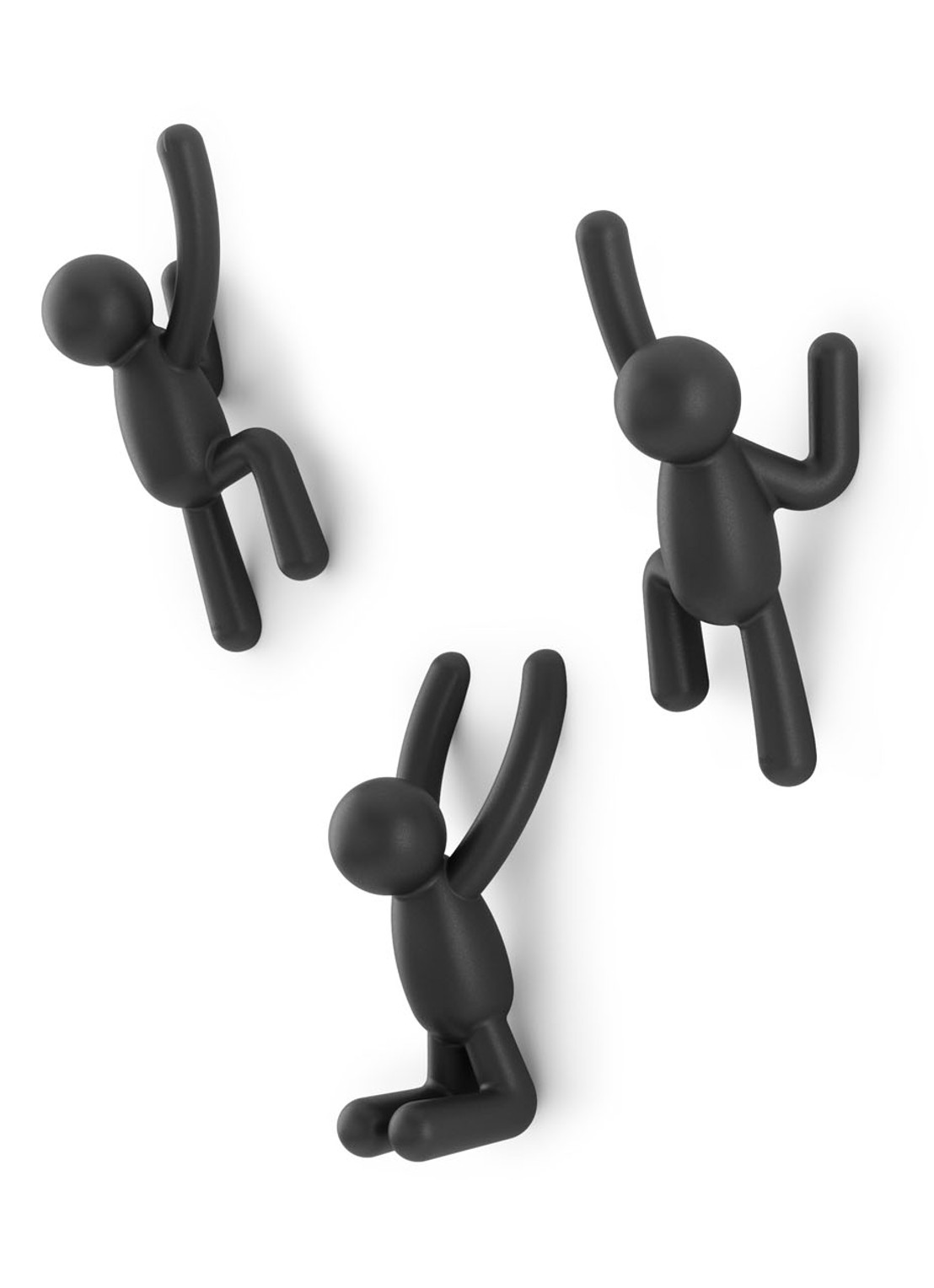 Umbra Buddy haken set van 3 - voorkant 2 zwart