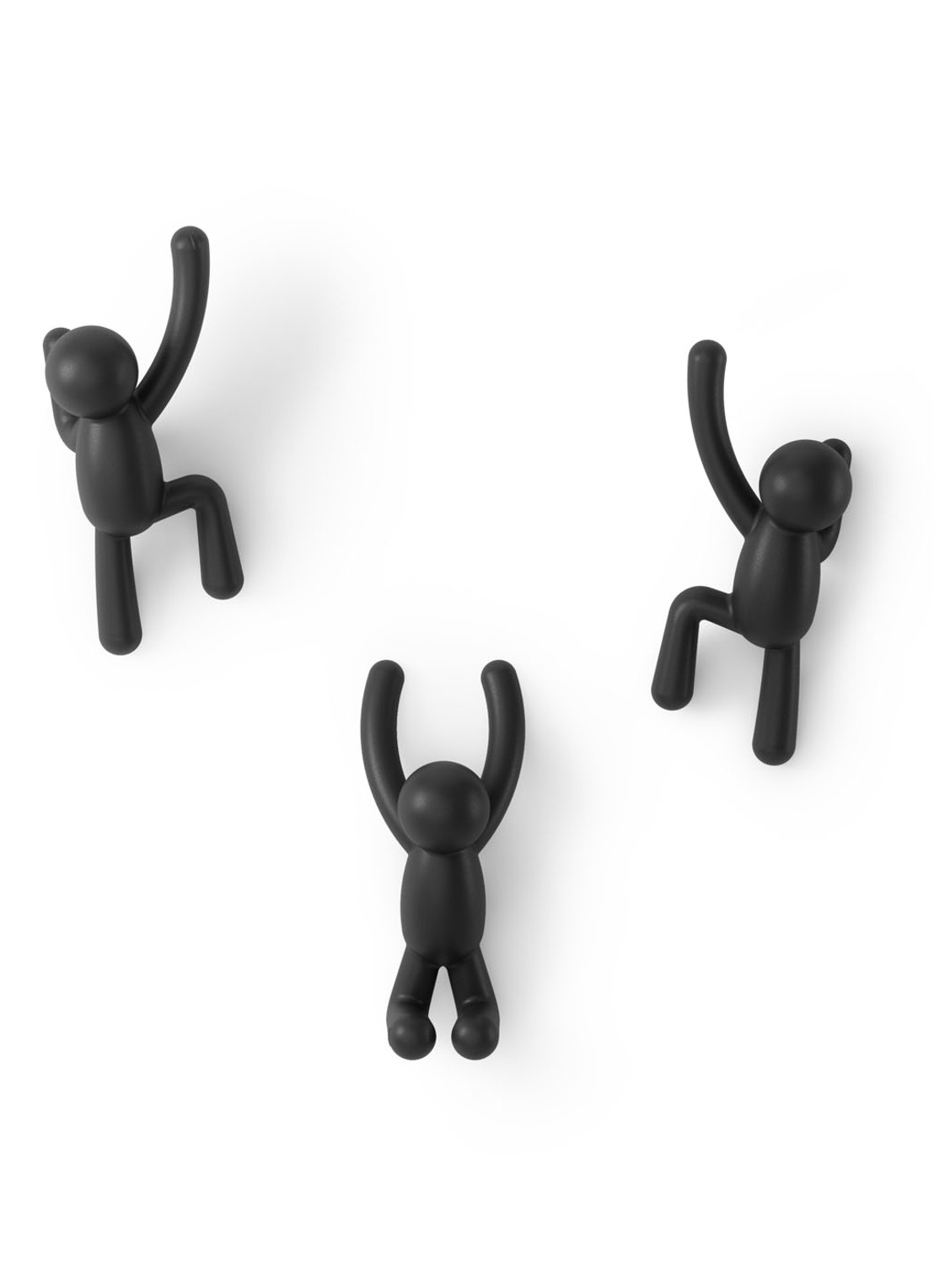 Umbra Buddy haken set van 3 - voorkant 3 zwart
